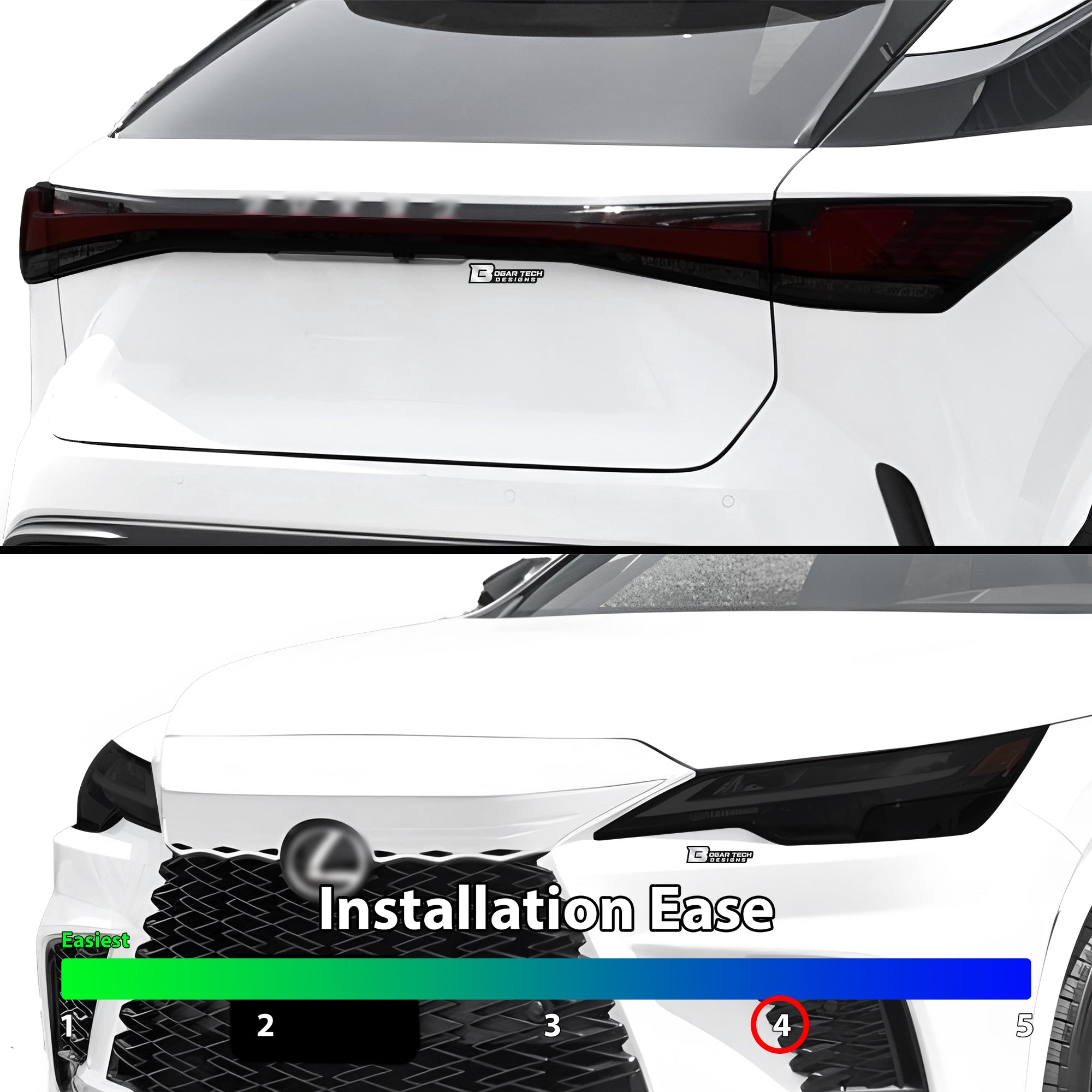 Full Headlight Taillight Precut Smoked PPF Tint Kit Film Overlay Fits Lexus RX 2023-2025