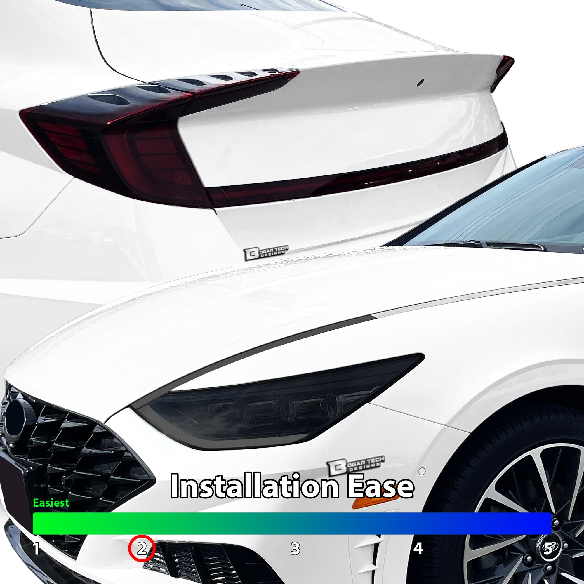 Full Headlight Taillight Precut Smoked PPF Tint Kit Film Overlay Fits Hyundai Sonata 2020-2023