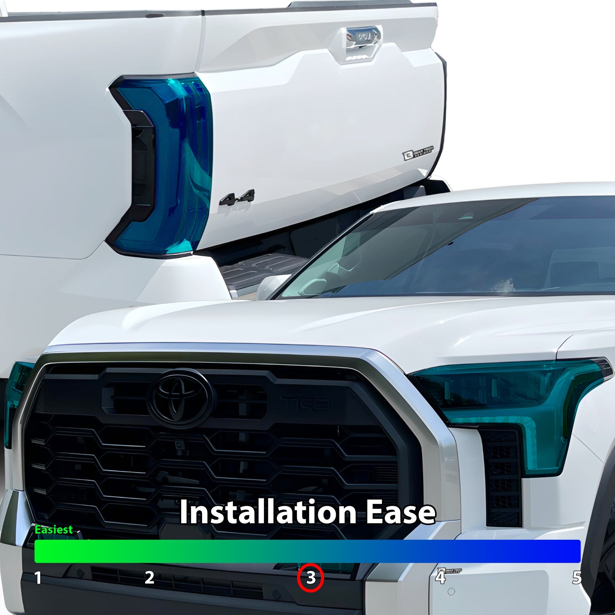 Full Headlight Taillight Precut Smoked PPF Tint Kit Film Overlay Fits Toyota Tundra 2022-2025