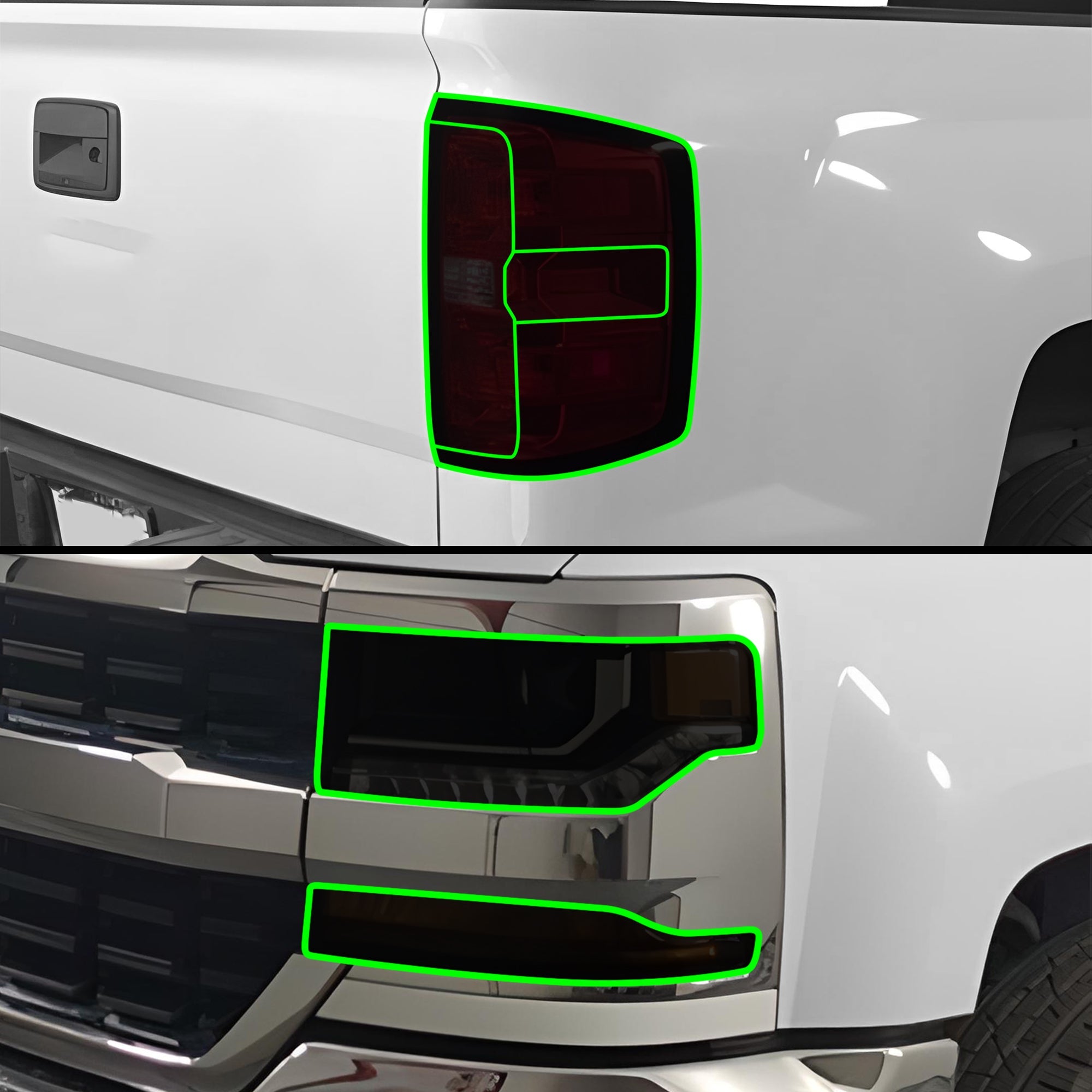 Full Headlight Taillight Precut Smoked PPF Tint Kit Film Overlay Fits Chevy Silverado 2014-2018