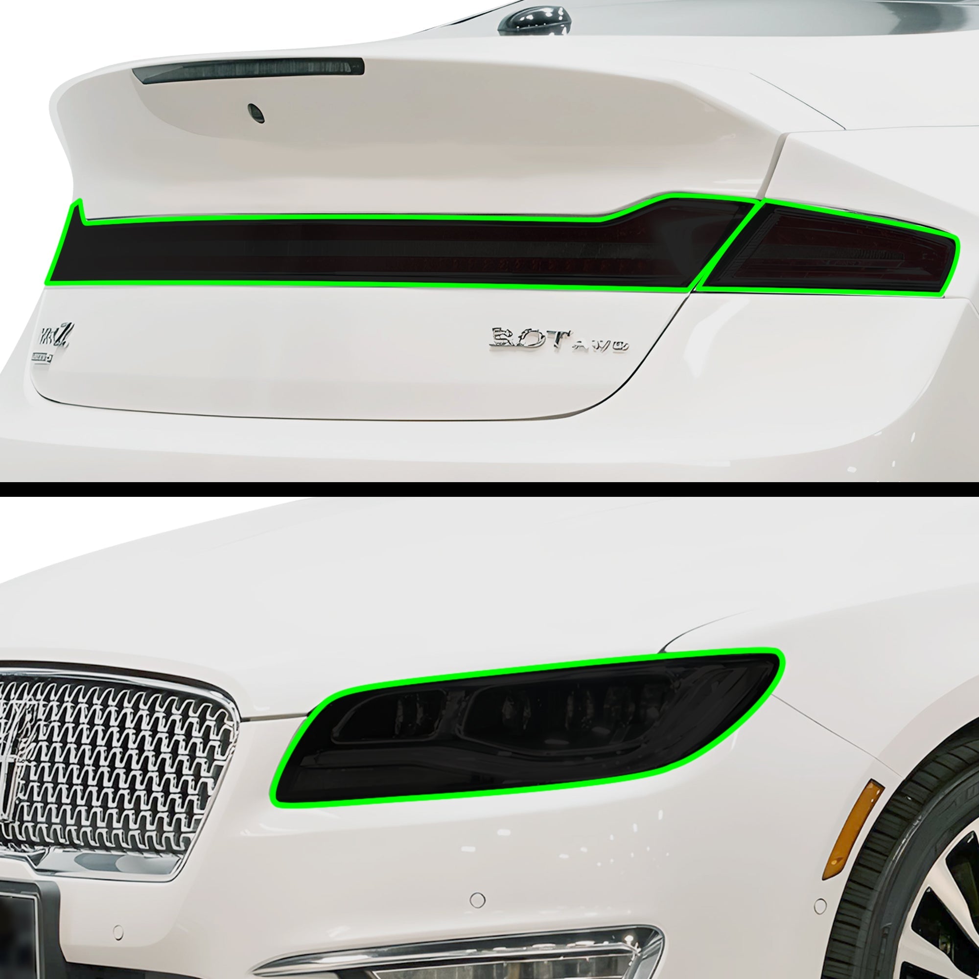 Full Headlight Taillight Precut Smoked PPF Tint Kit Film Overlay Fits Lincoln MKZ 2013-2020