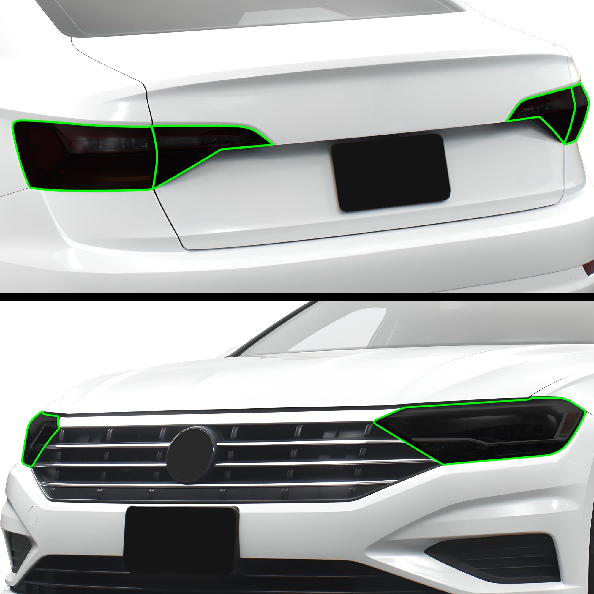 Full Headlight Taillight Precut Smoked PPF Tint Kit Film Overlay Fits Volkswagen Jetta 2019-2024