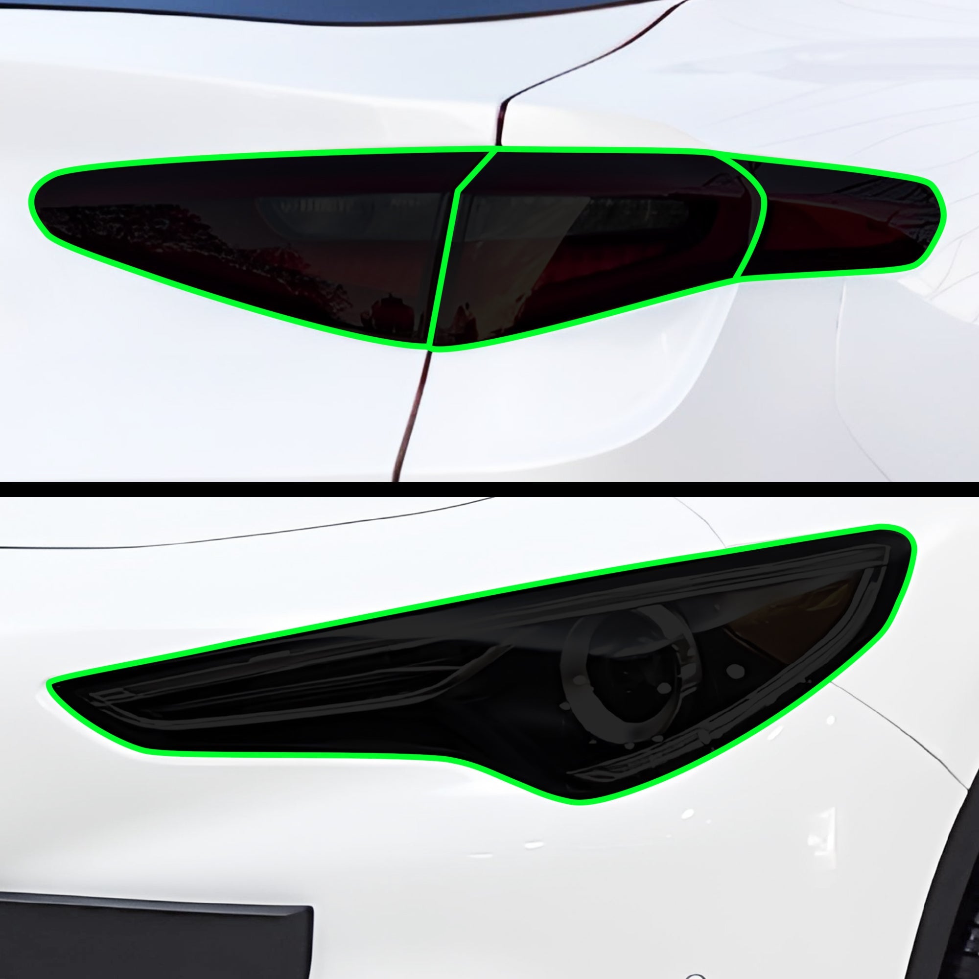 Full Headlight Taillight Precut Smoked PPF Tint Kit Film Overlay Fits Alfa Romeo Stelvio 2019-2025
