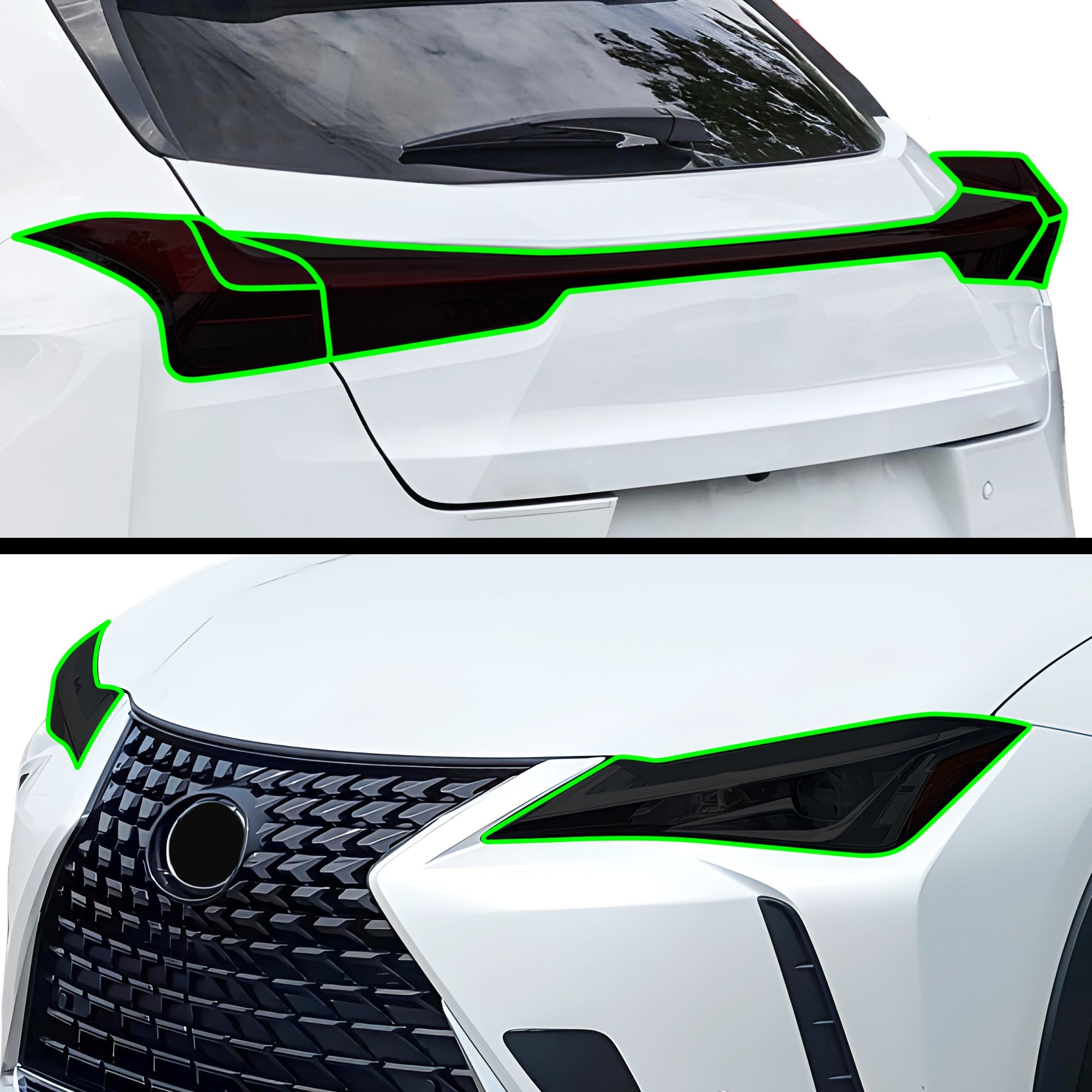Full Headlight Taillight Precut Smoked PPF Tint Kit Film Overlay Fits Lexus UX 2019-2025