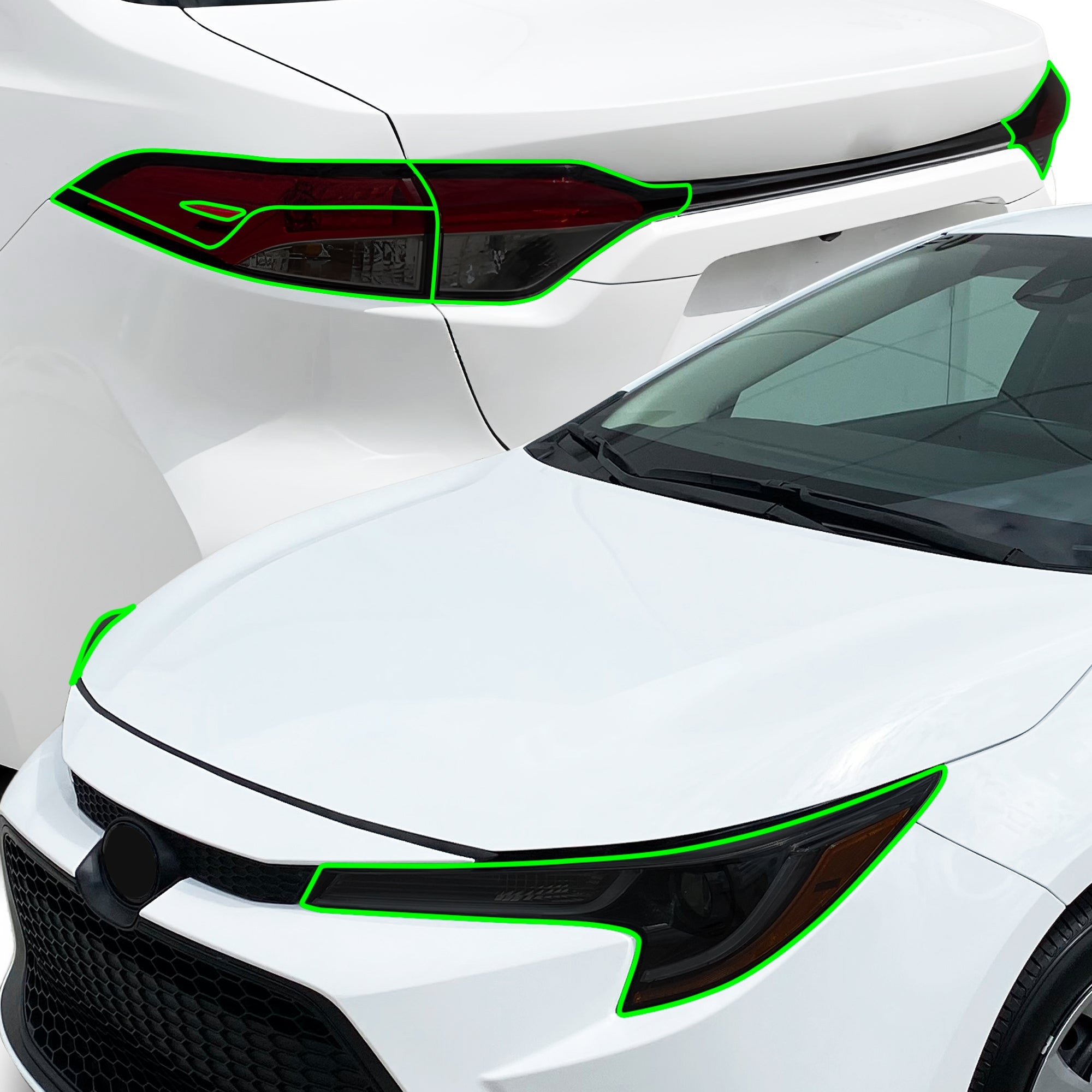 Full Headlight Taillight Precut Smoked PPF Tint Kit Film Overlay Fits Toyota Corolla 2020-2025