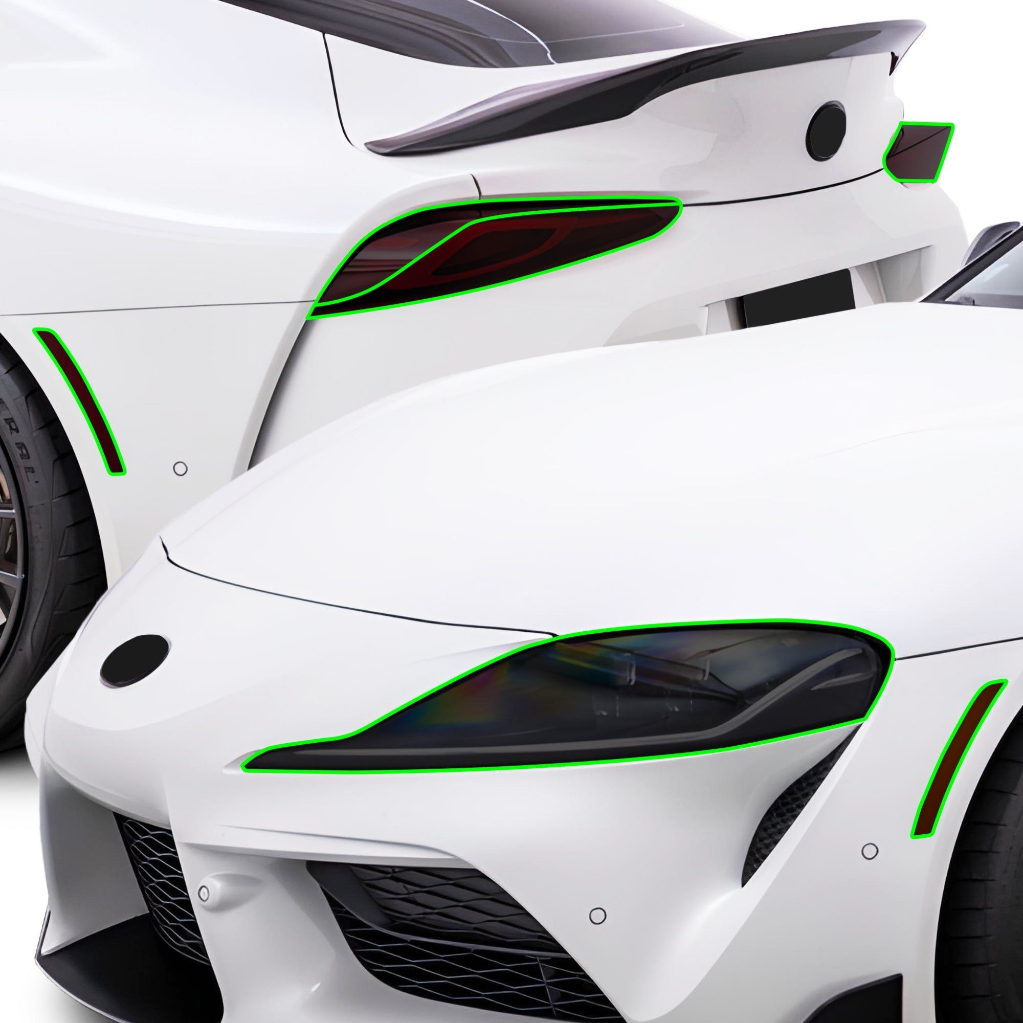 Full Headlight Taillight Precut Smoked PPF Tint Kit Film Overlay Fits Toyota Supra 2020-2025