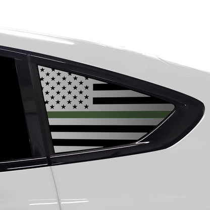 Fits BMW X6 2019-2025Quarter Window American Flag Vinyl Decal Stickers