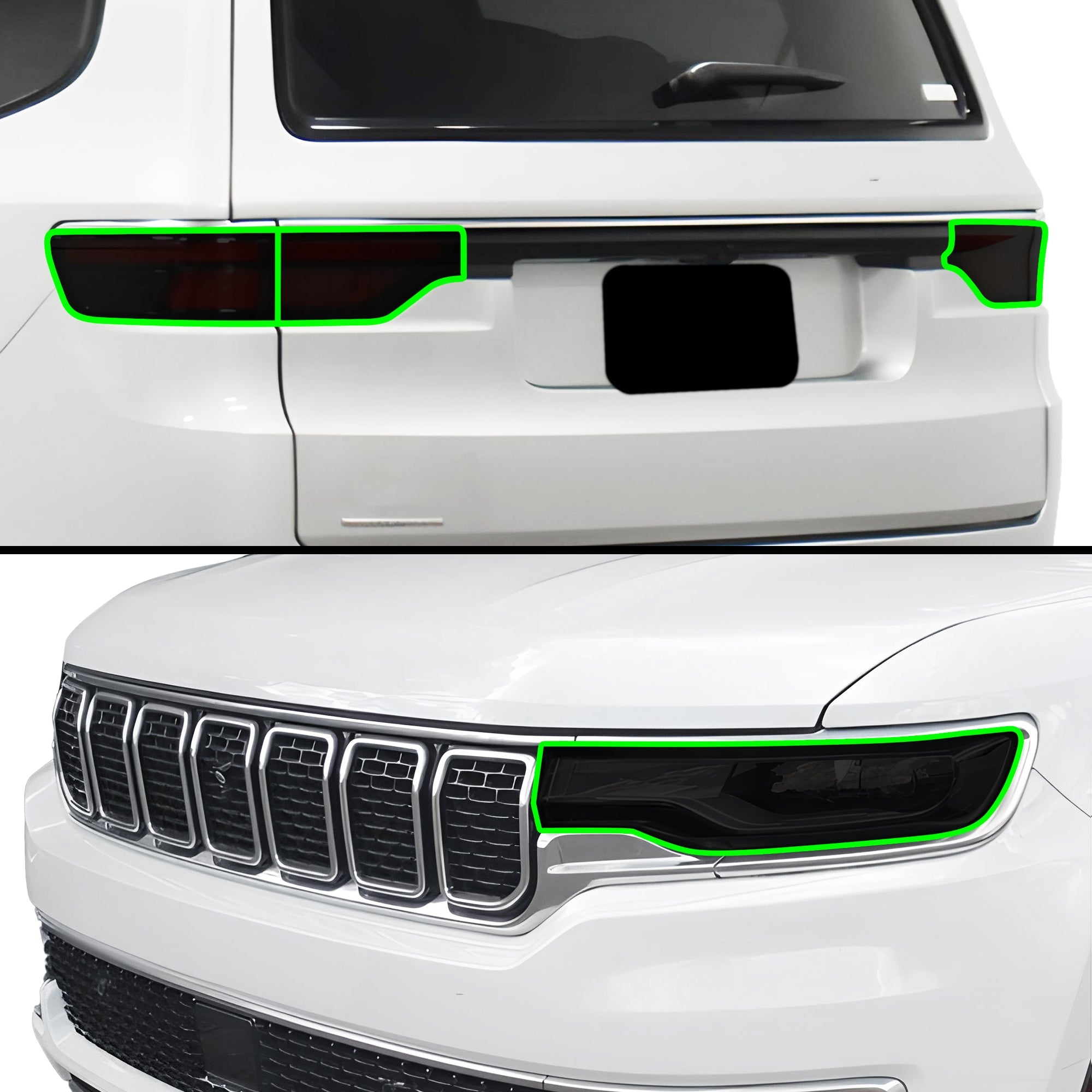 Full Headlight Taillight Precut Smoked PPF Tint Kit Overlay Film Fits Jeep Wagoneer 2020-2025