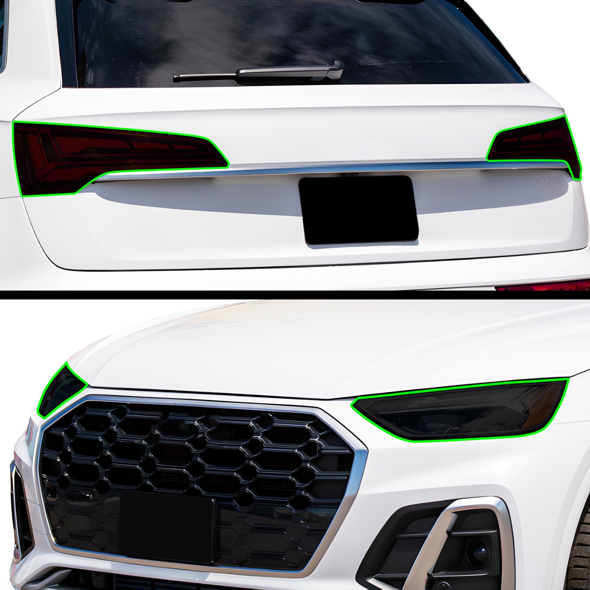 Full Headlight Taillight Precut Smoked PPF Tint Kit Overlay Film Fits Audi Q5 2021-2025