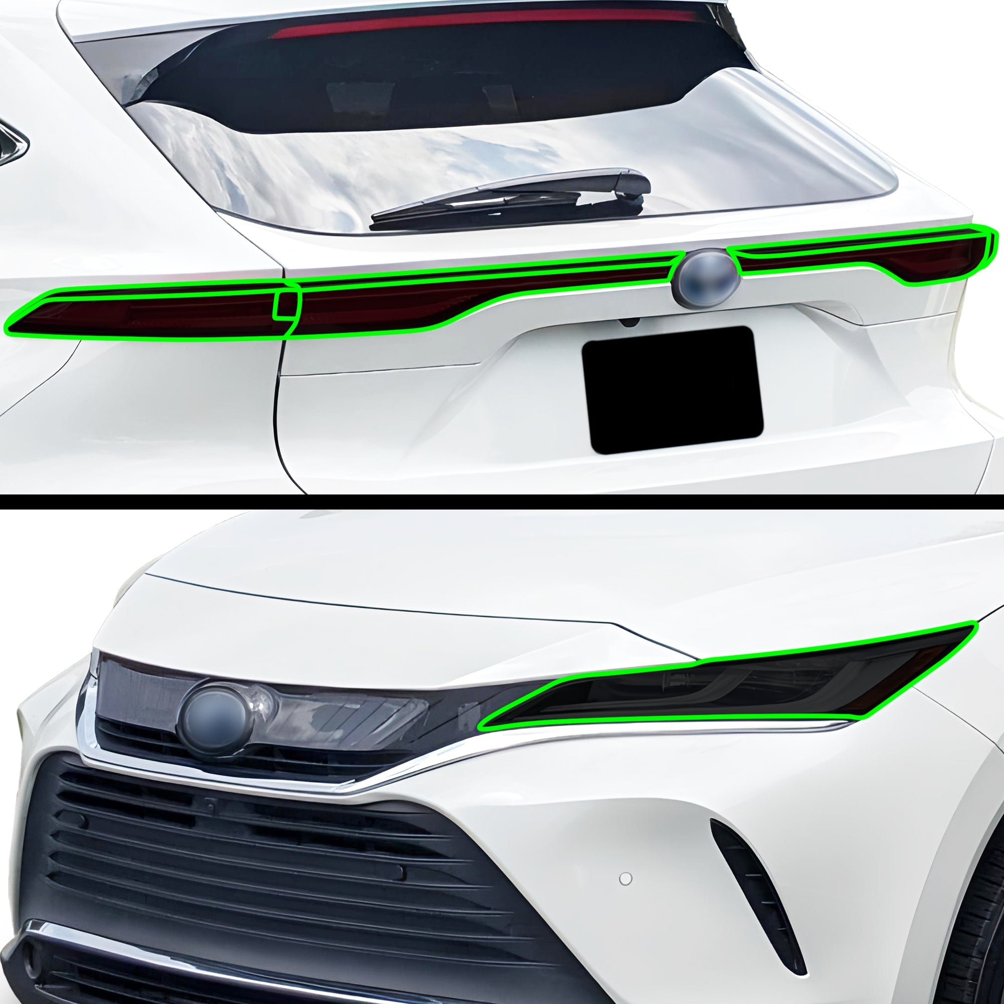 Full Headlight Taillight Precut Smoked PPF Tint Kit Overlay Film Fits Toyota Venza 2021-2024