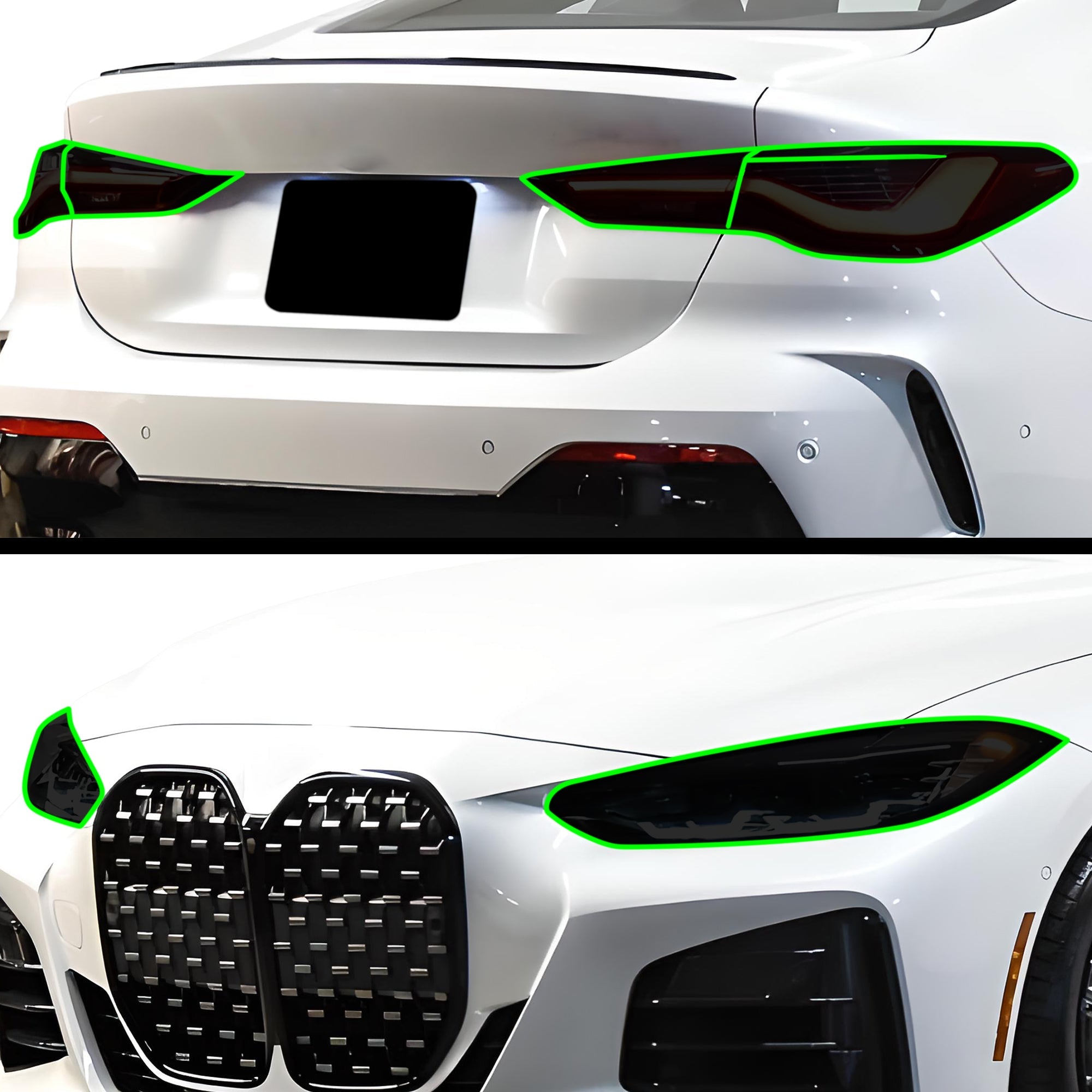 Full Headlight Taillight Precut Smoked PPF Tint Kit Film Overlay Fits BMW 4 Series 2021-2025