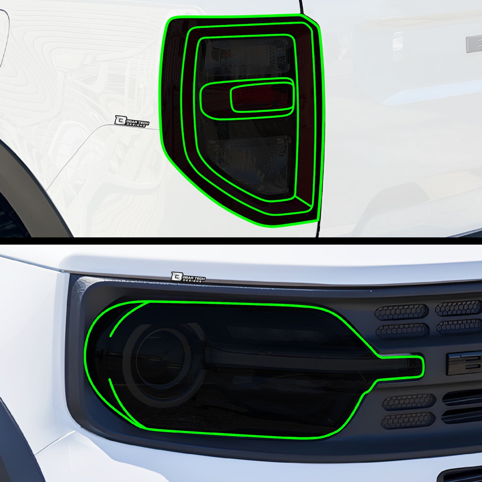 Full Headlight Taillight Precut Smoked PPF Tint Kit Film Overlay Fits Ford Bronco Sport 2021-2025