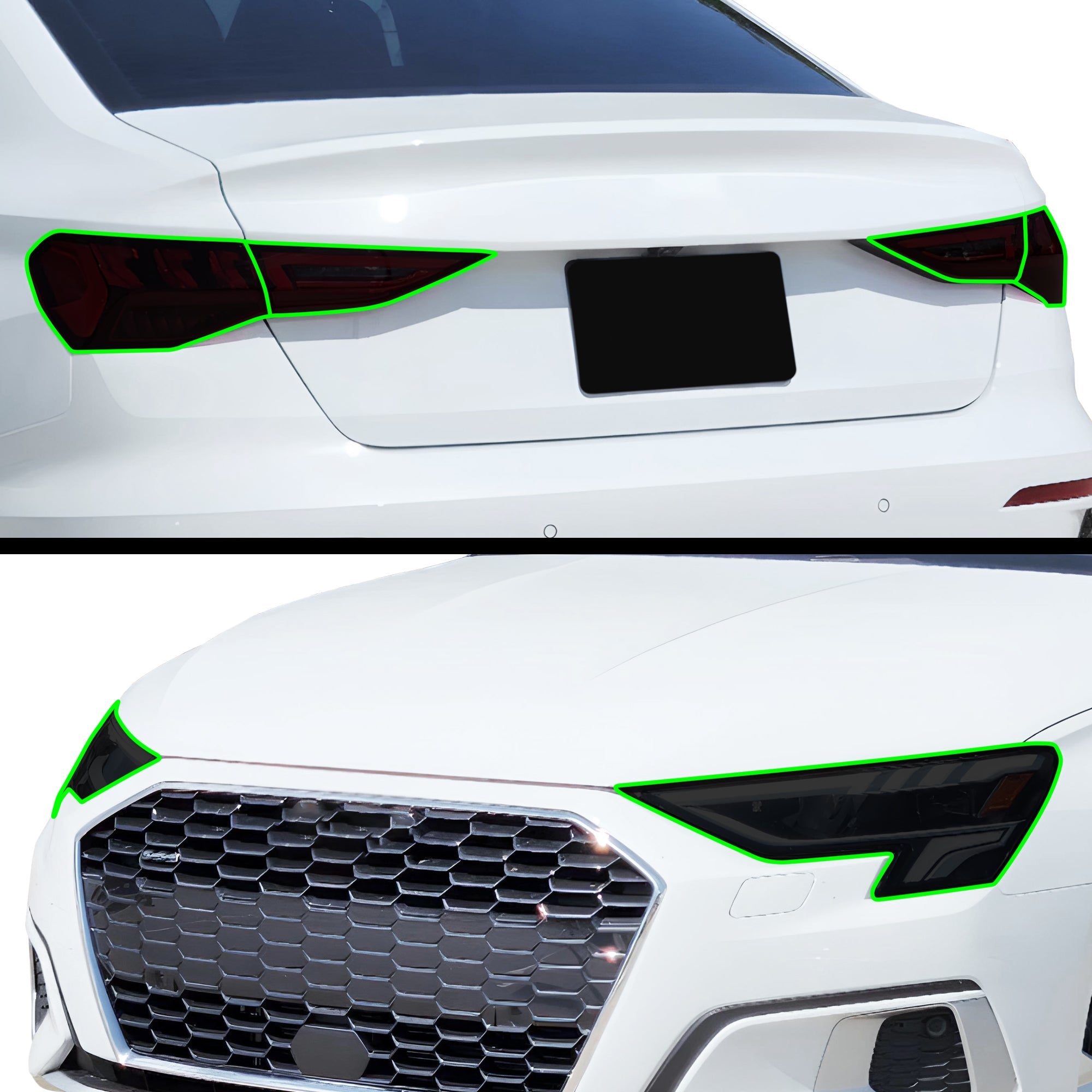 Full Headlight Taillight Precut Smoked PPF Tint Kit Film Overlay Fits Audi A3 R3 RS3 2022-2025
