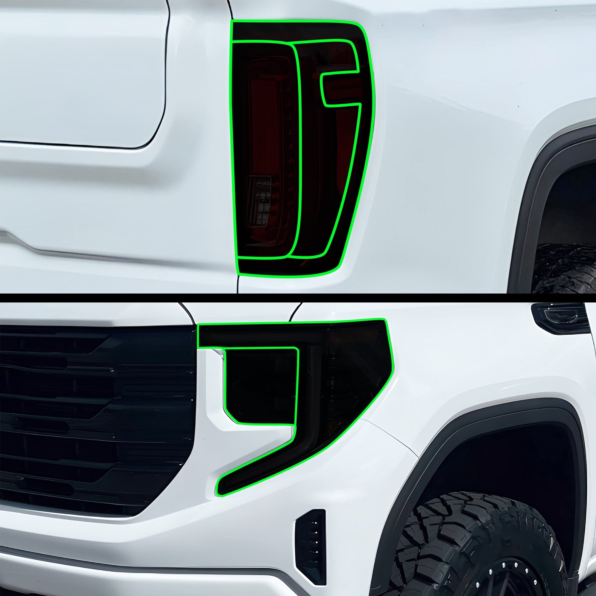 Full Headlight Taillight Precut Smoked PPF Tint Kit Film Overlay Fits GMC Sierra 2022-2025