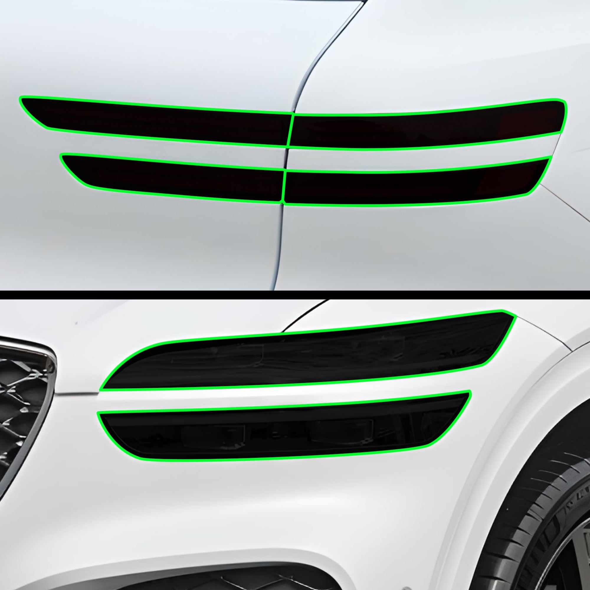 Full Headlight Taillight Precut Smoked PPF Tint Kit Film Overlay Fits Genesis GV70 2022-2025