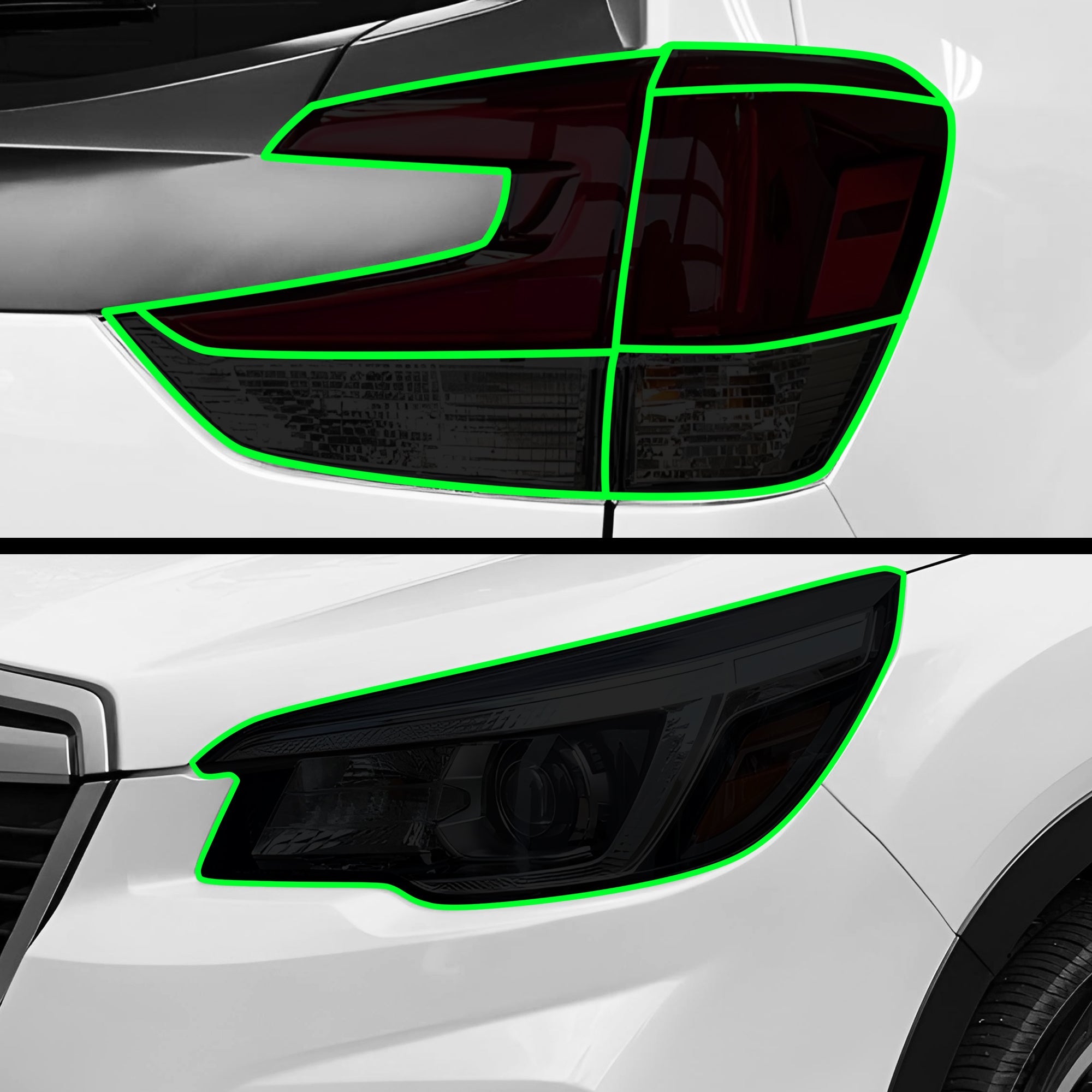 Full Headlight Taillight Precut Smoked PPF Tint Kit Film Overlay Fits Subaru Forester 2019-2024