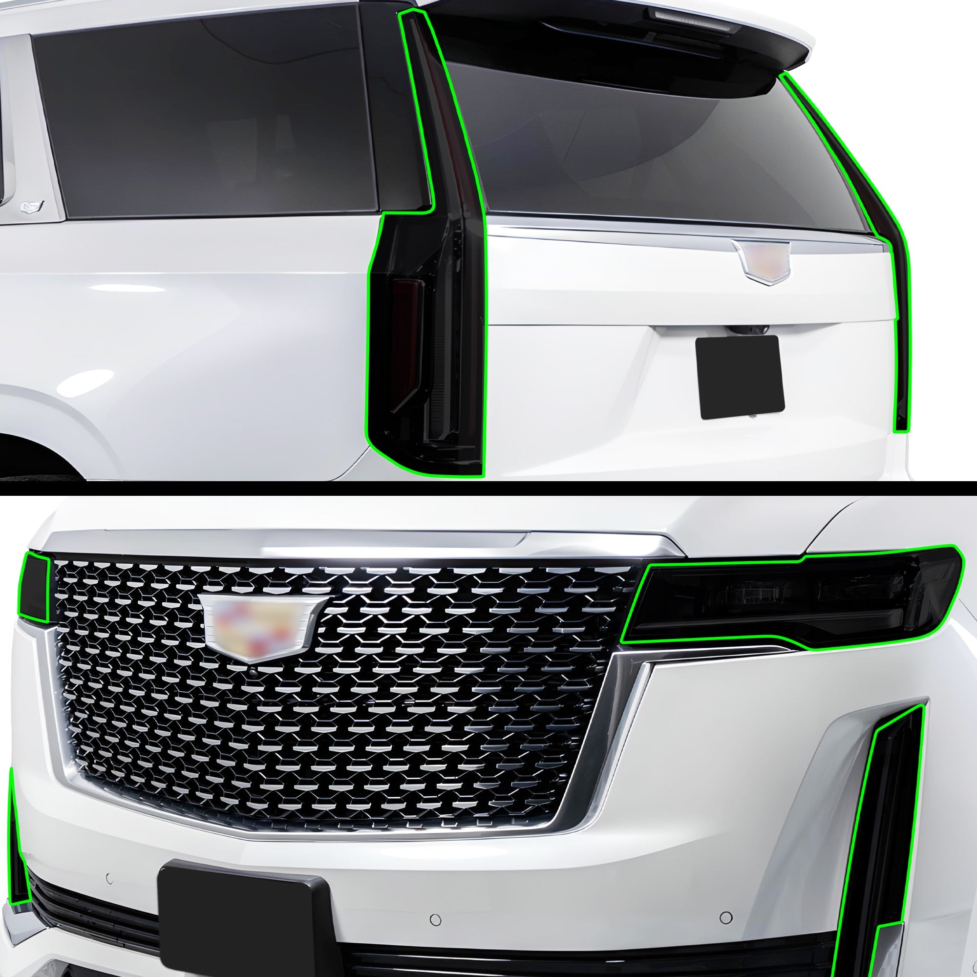 Full Headlight Taillight Precut Smoked PPF Tint Kit Film Overlay Fits Cadillac Escalade 2021-2025