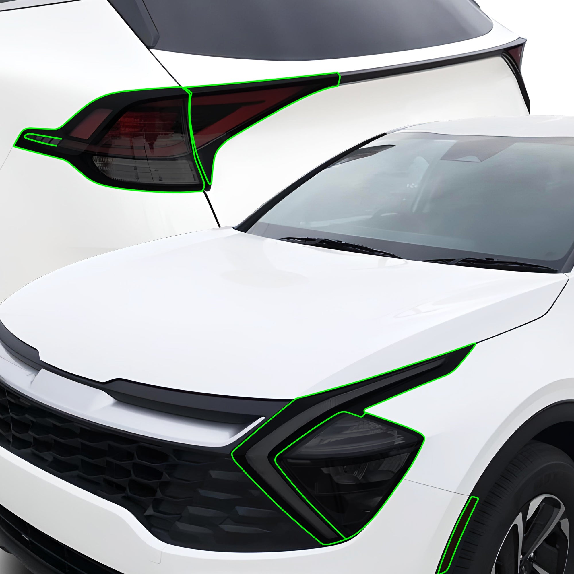 Full Headlight Taillight Precut Smoked PPF Tint Kit Film Overlay Fits Kia Sportage 2023 2023-2025