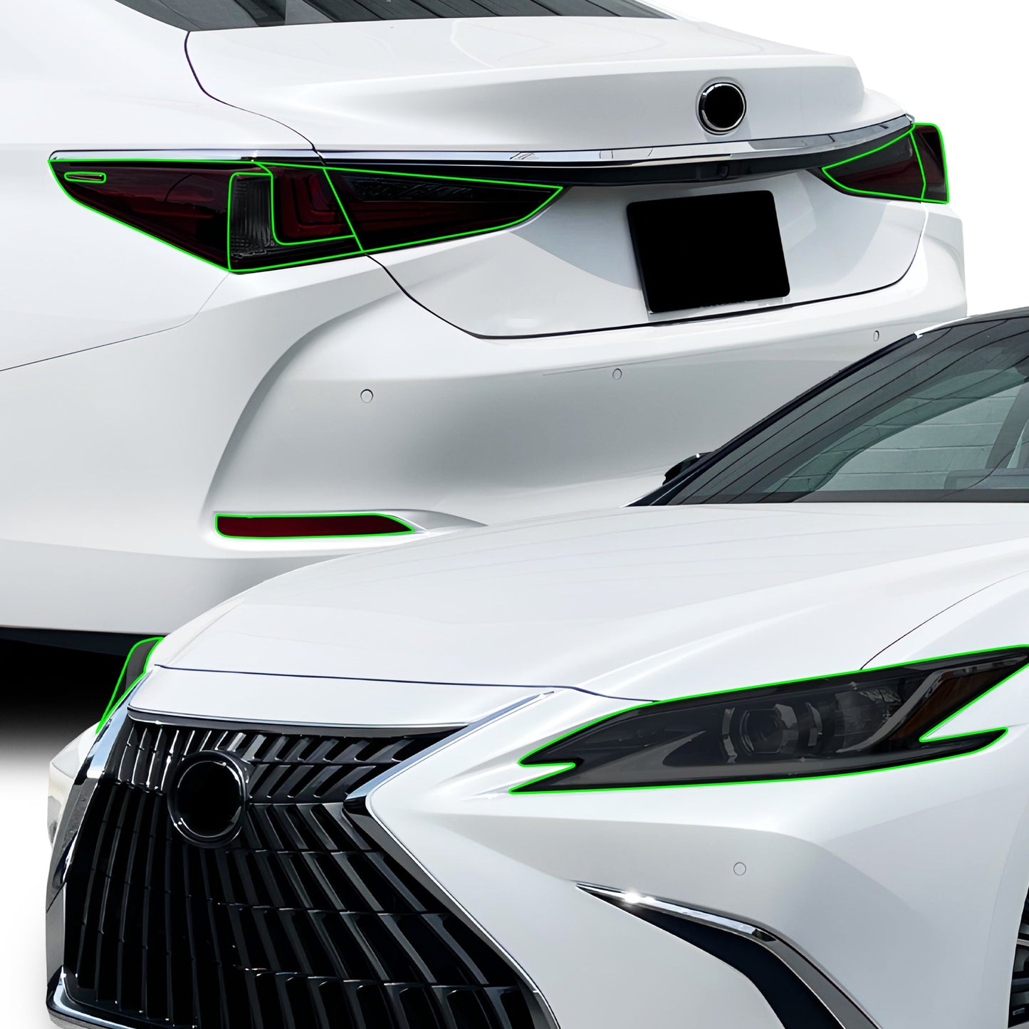 Full Headlight Taillight Precut Smoked PPF Tint Kit Film Overlay Fits Lexus ES 2019-2025