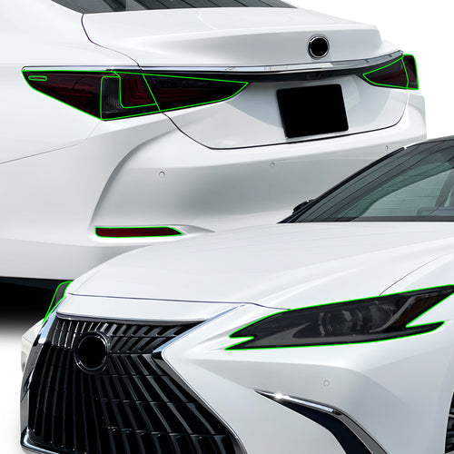 Full Headlight Taillight Precut Smoked PPF Tint Kit Film Overlay Fits Lexus ES 2019-2025