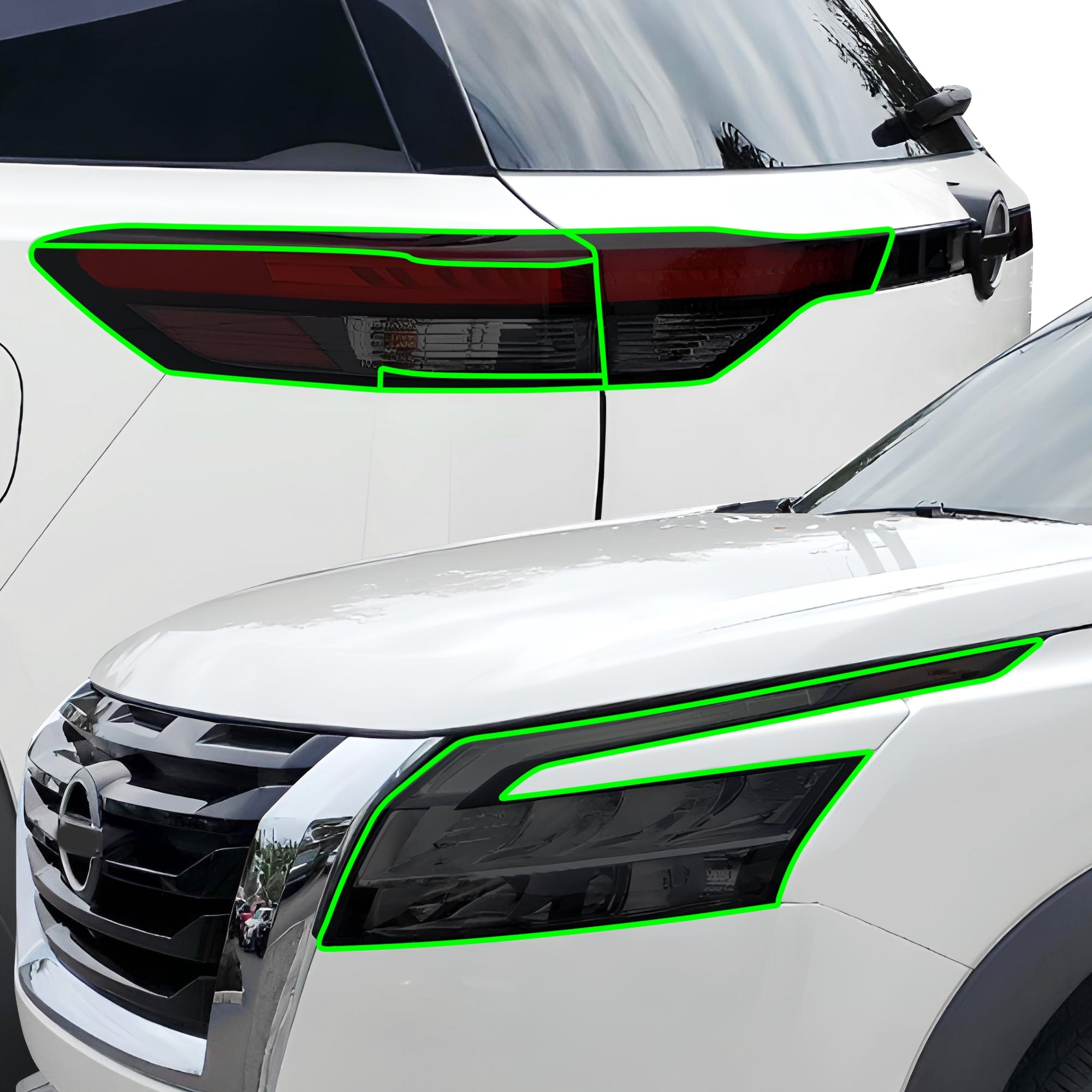 Full Headlight Taillight Precut Smoked PPF Tint Kit Film Overlay Fits Nissan Pathfinder 2022-2025
