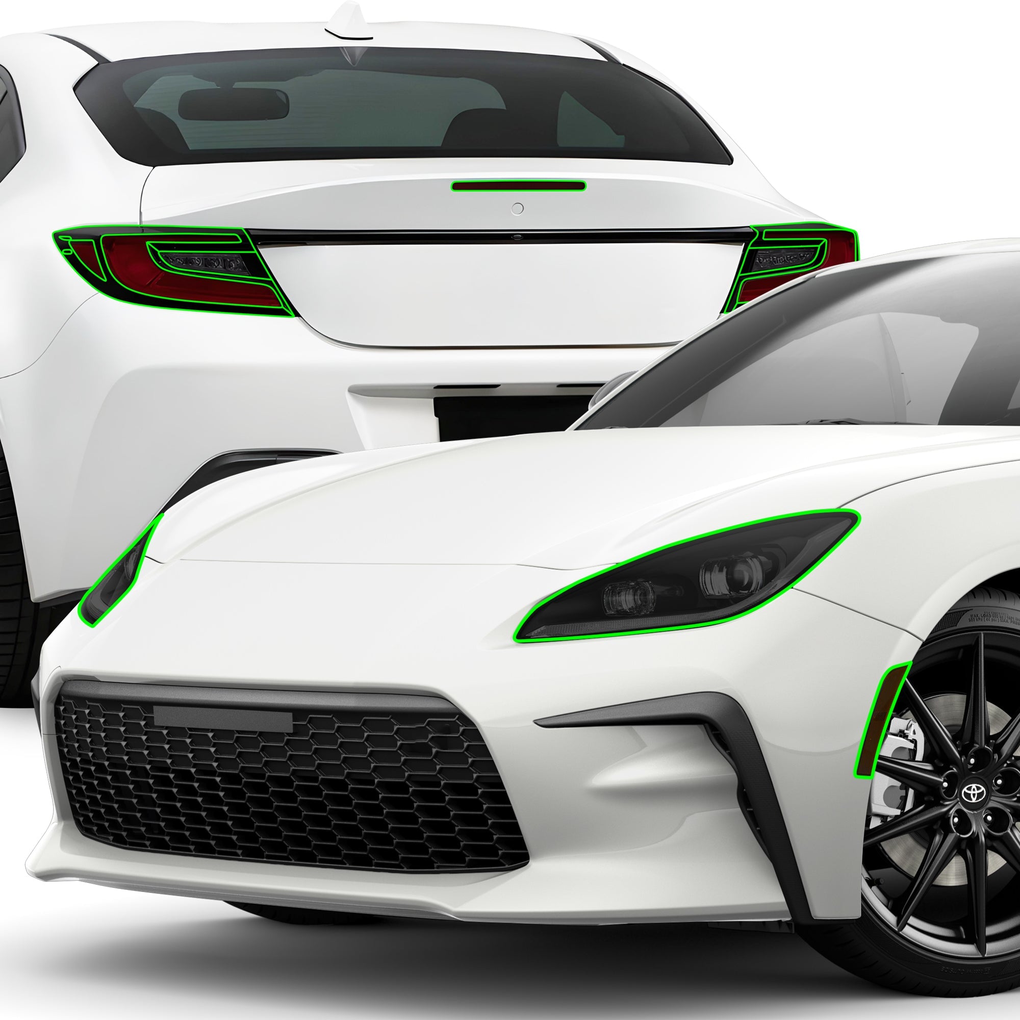 Full Headlight Taillight Precut Smoked PPF Tint Kit Film Overlay Fits Toyota GR86 86 2022-2025