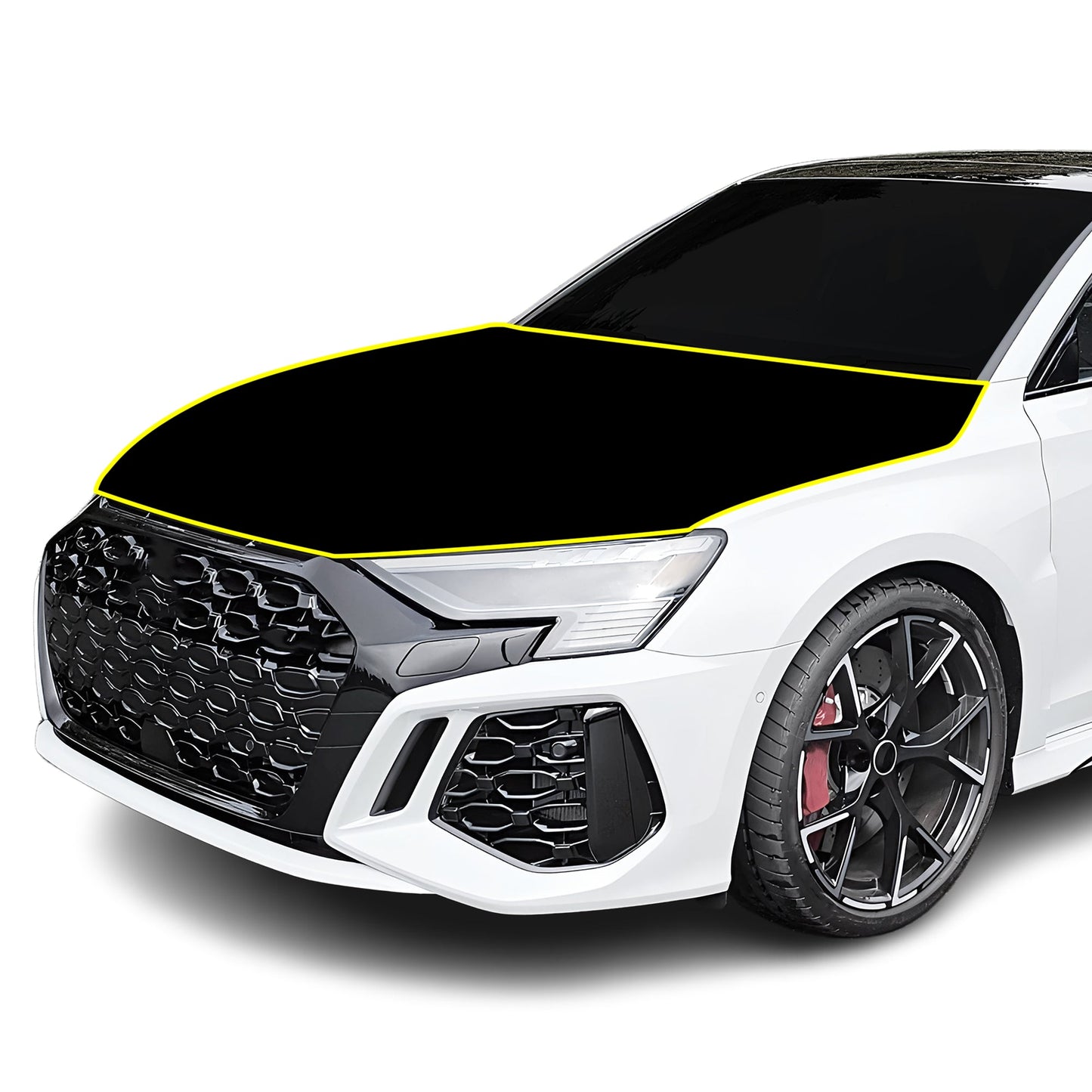 Fits Audi RS3 2022-2024 Precut Premium Gloss Black Carbon Fiber Hood Paint Protection Film PPF Decal Film Kit