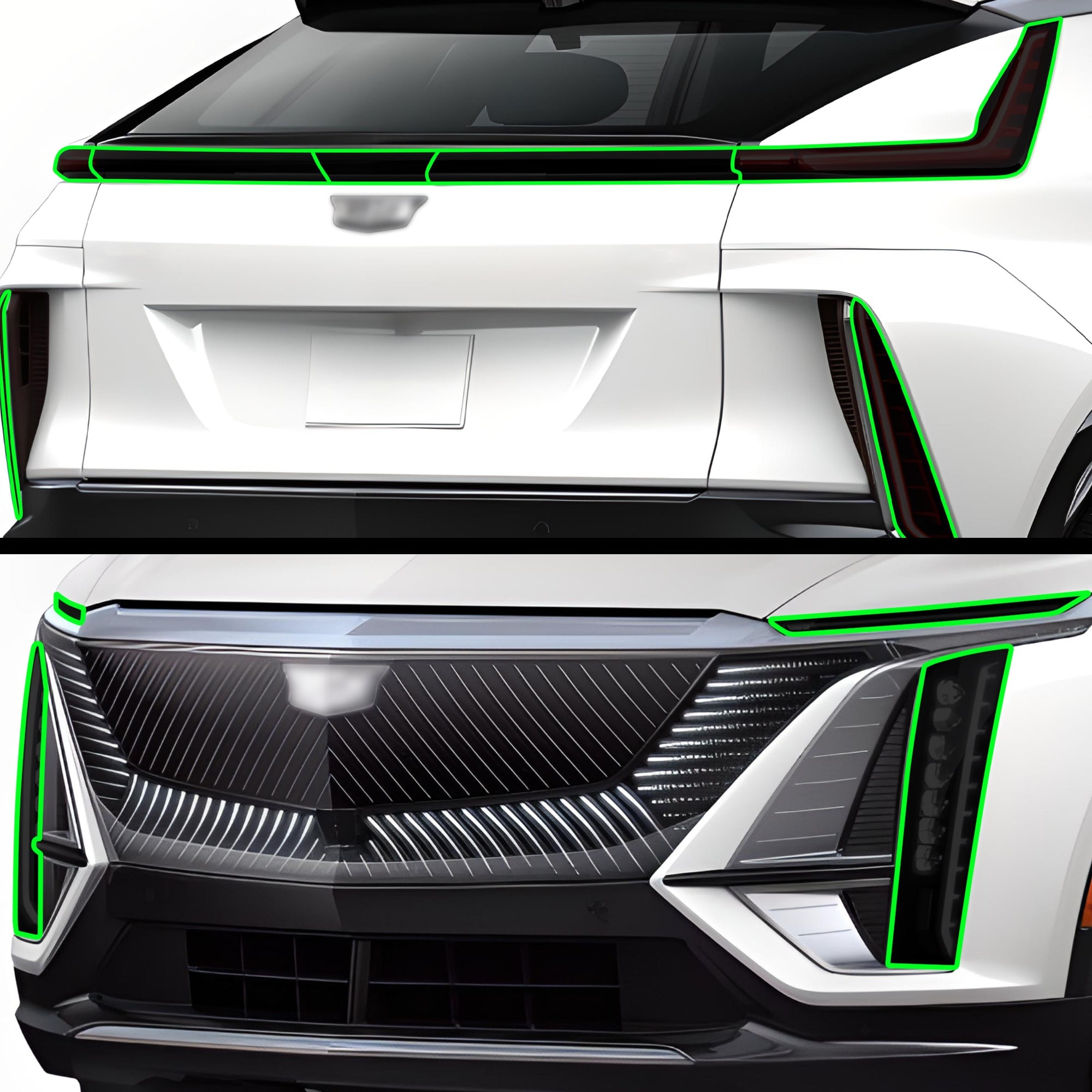 Full Headlight Taillight Precut Smoked PPF Tint Kit Film Overlay Fits Cadillac Lyriq 2023-2025