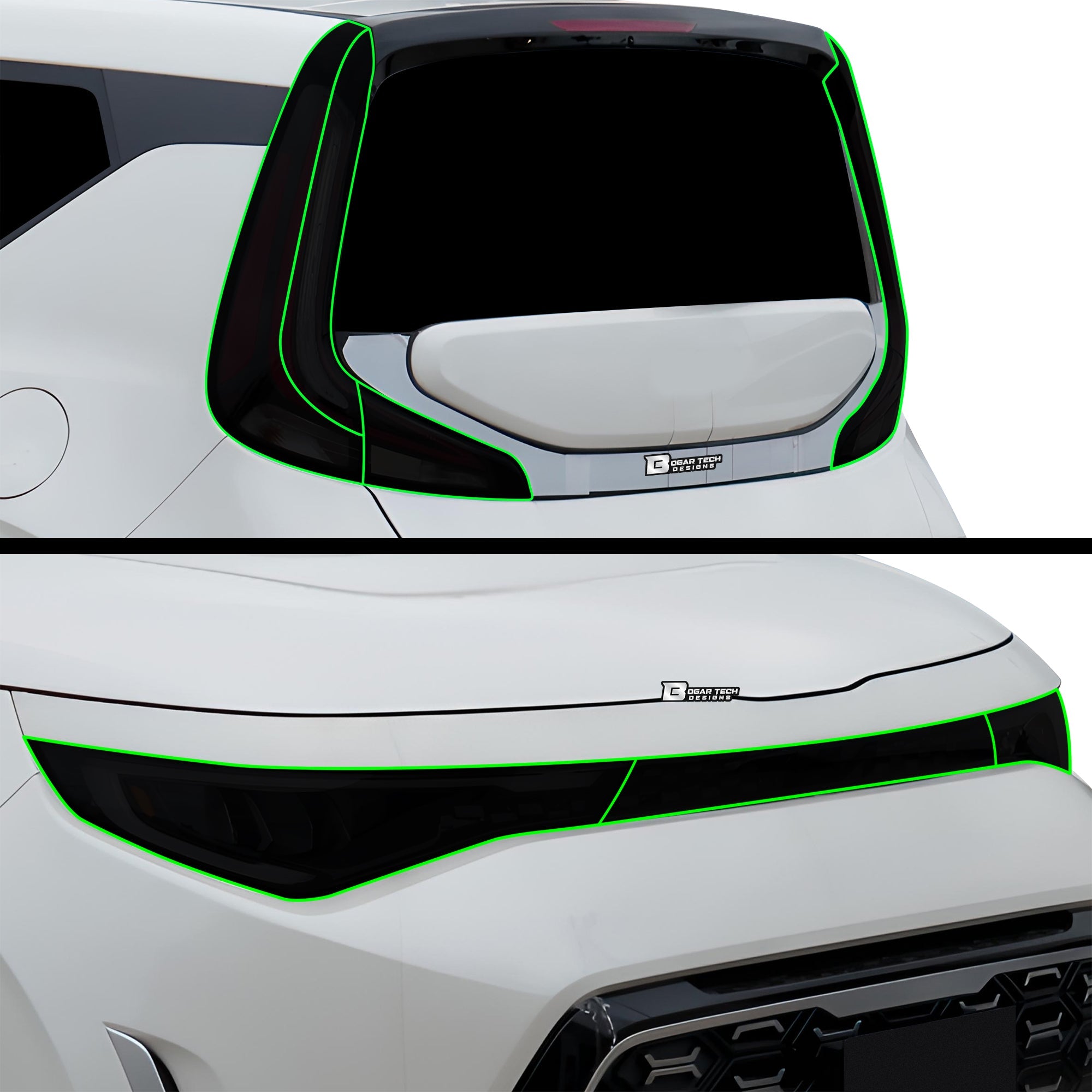 Full Headlight Taillight Precut Smoked PPF Tint Kit Film Overlay Fits Kia Soul 2023-2025