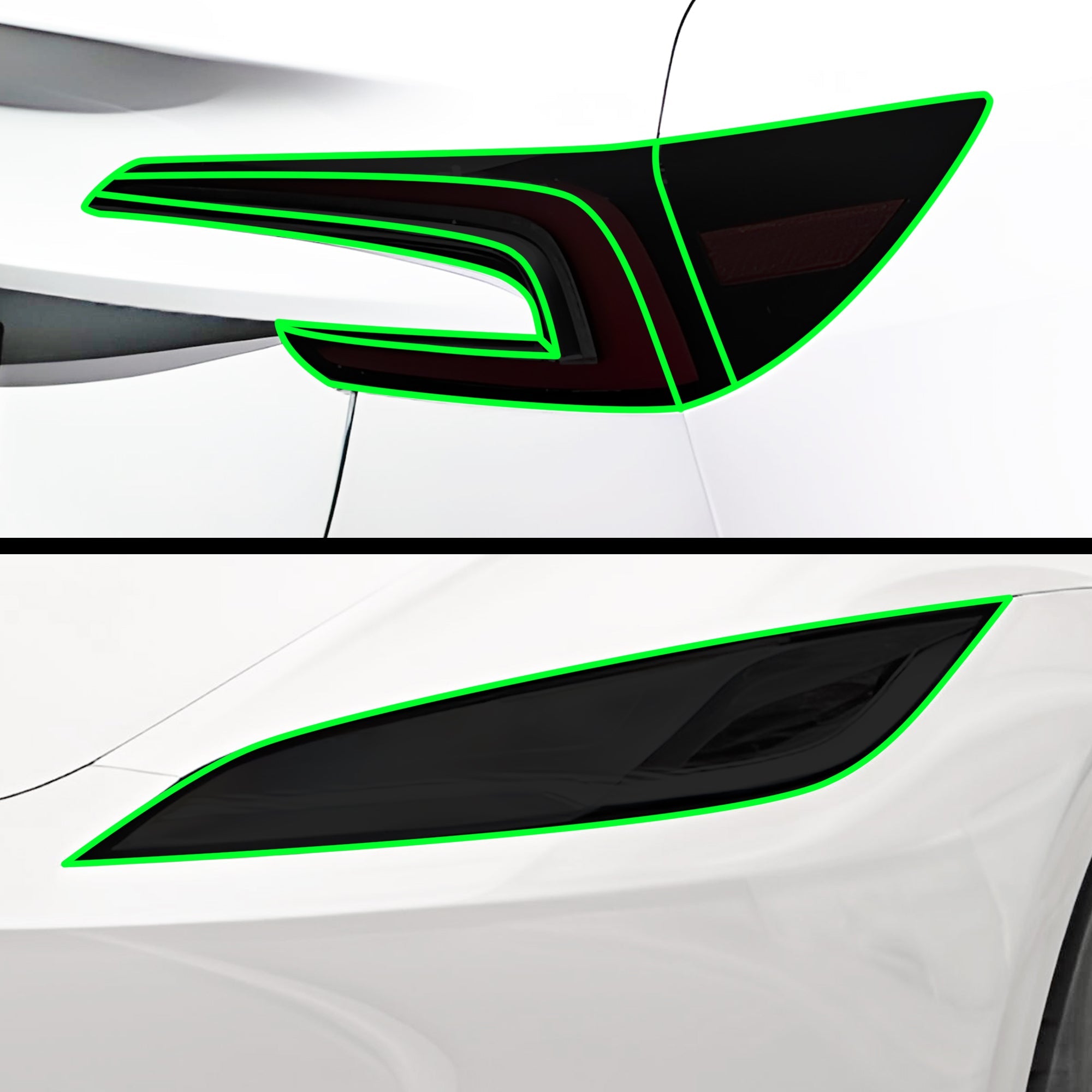Full Headlight Taillight Precut Smoked PPF Tint Kit Film Overlay Fits Tesla Model 3 2024-2025