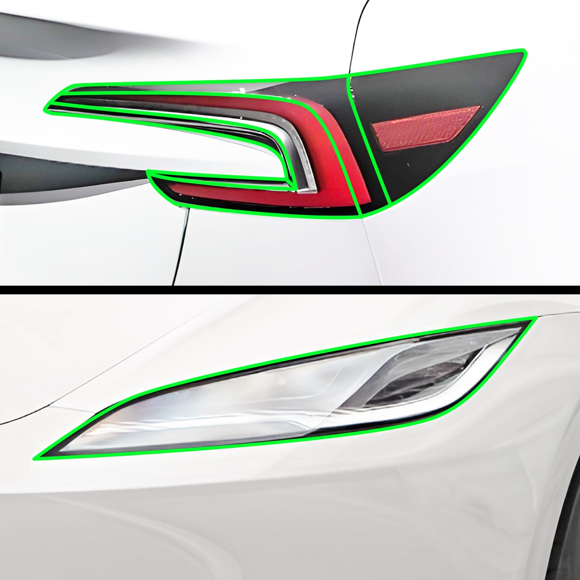 Full Headlight Taillight Precut Smoked PPF Tint Kit Film Overlay Fits Tesla Model 3 2024-2025