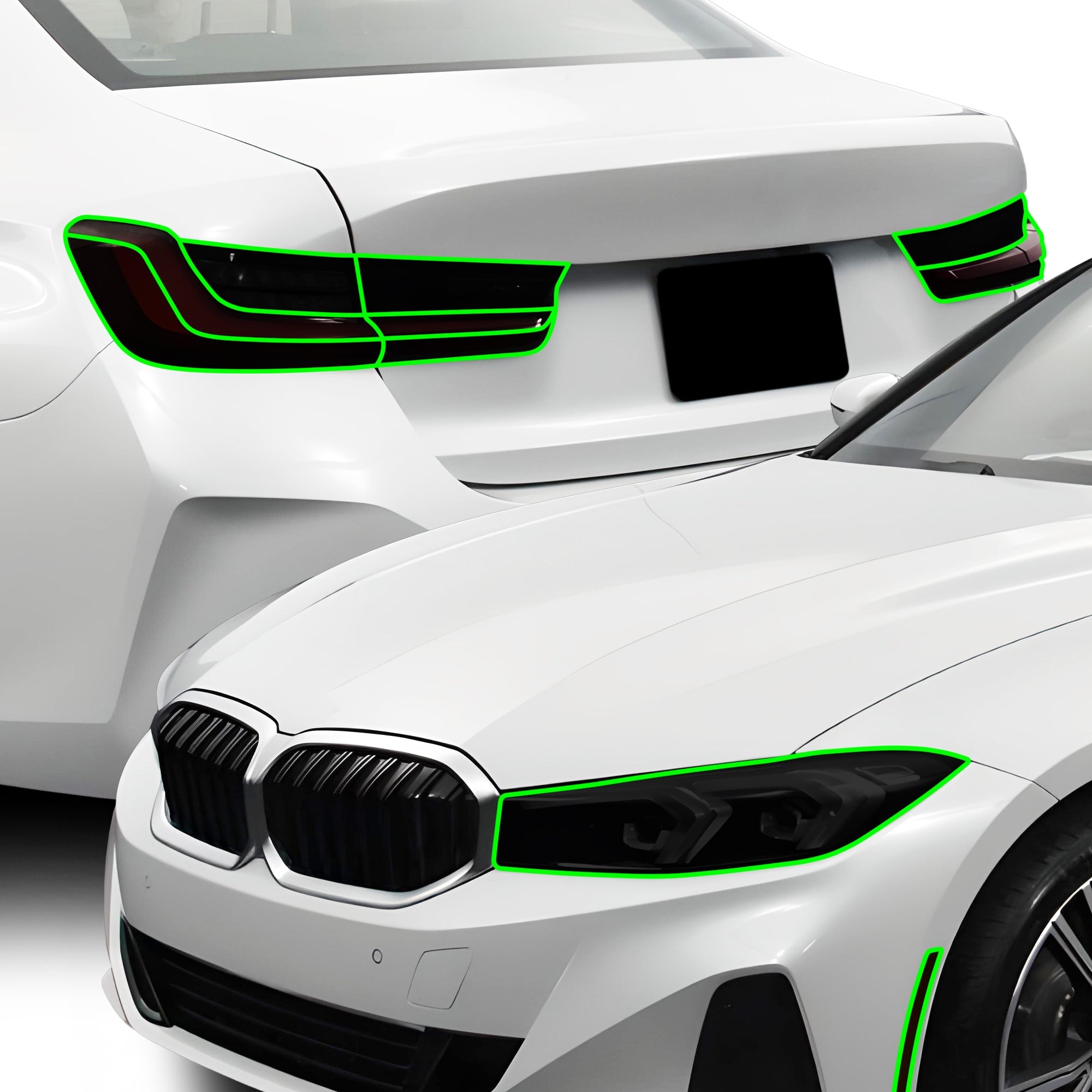 Full Headlight Taillight Precut Smoked PPF Tint Kit Film Overlay Fits BMW 3 Series 2019-2025