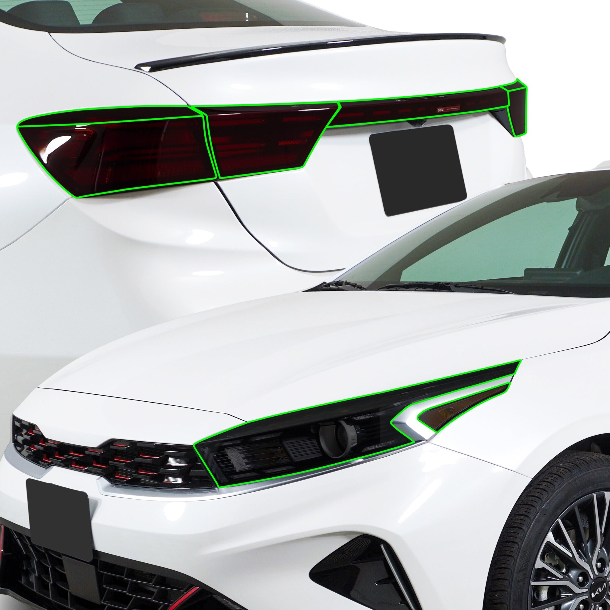 Full Headlight Taillight Precut Smoked PPF Tint Kit Film Overlay Fits Kia Forte 2019-2024