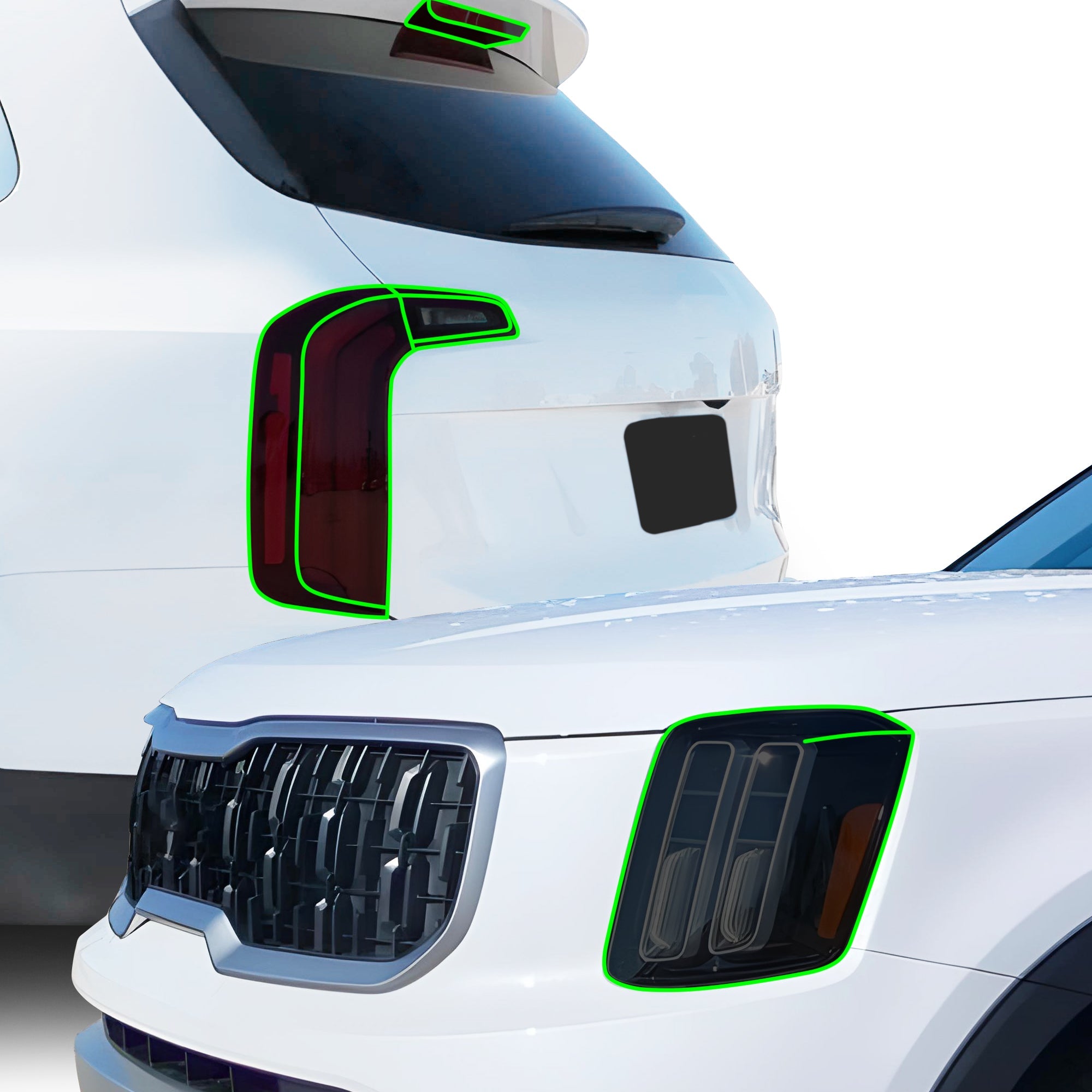 Full Headlight Taillight Precut Smoked PPF Tint Kit Film Overlay Fits Kia Telluride 2020-2025
