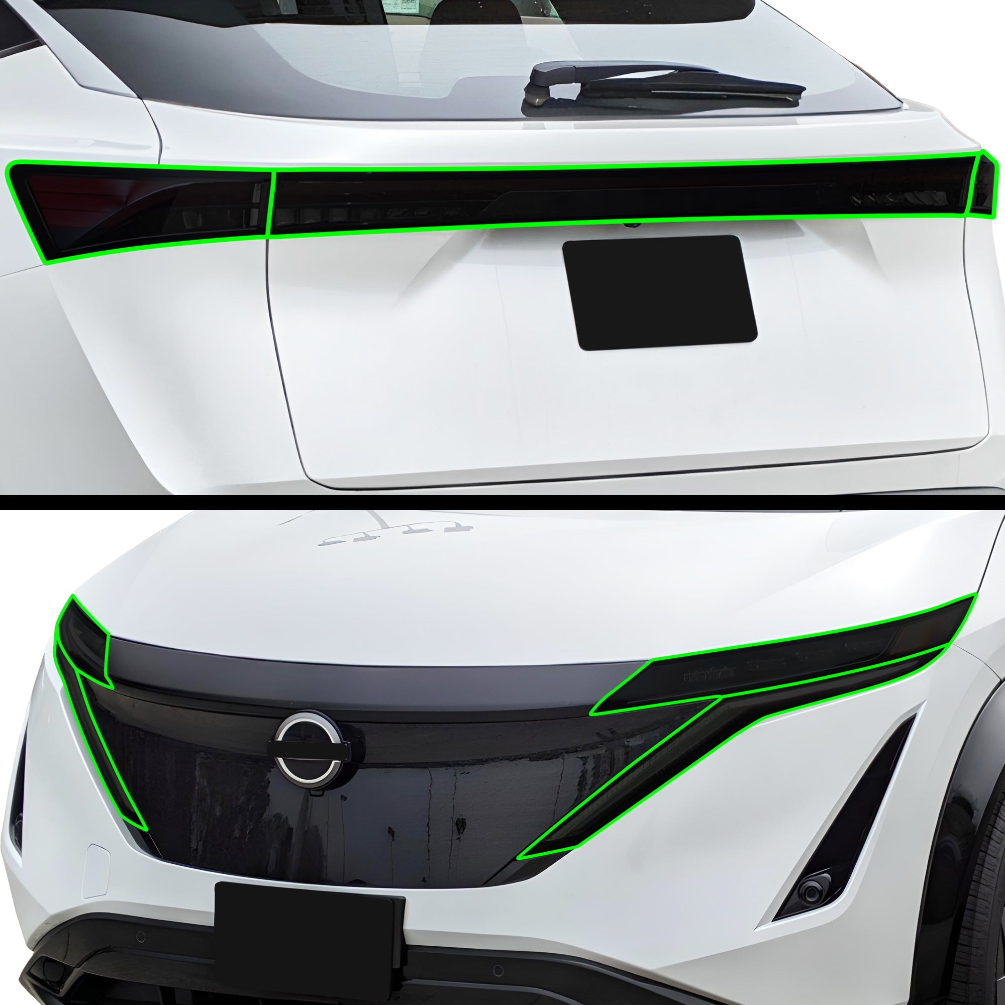 Full Headlight Taillight Precut Smoked PPF Tint Kit Film Overlay Fits Nissan Ariya 2023-2025