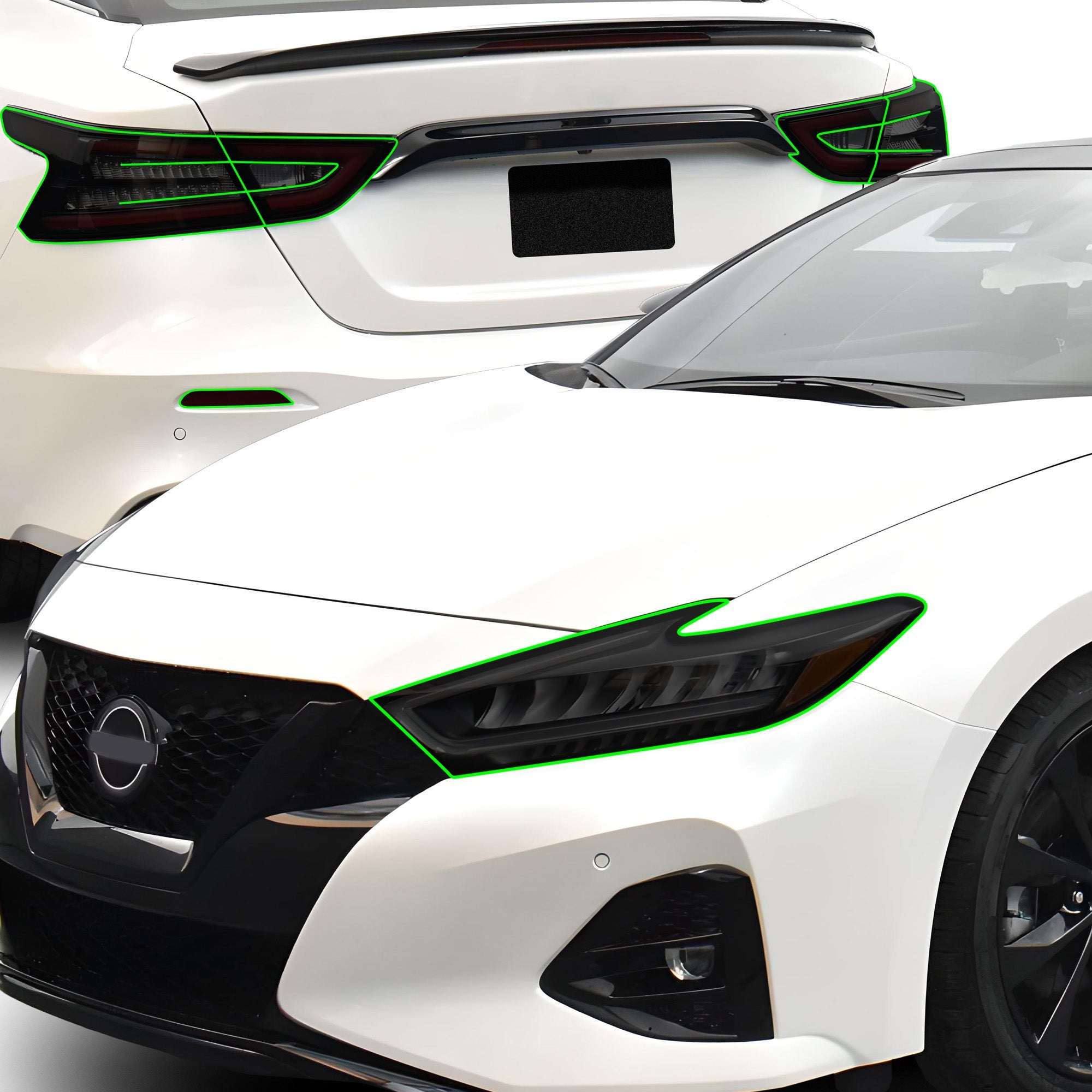 Full Headlight Taillight Precut Smoked PPF Tint Kit Film Overlay Fits Nissan Maxima 2015-2023