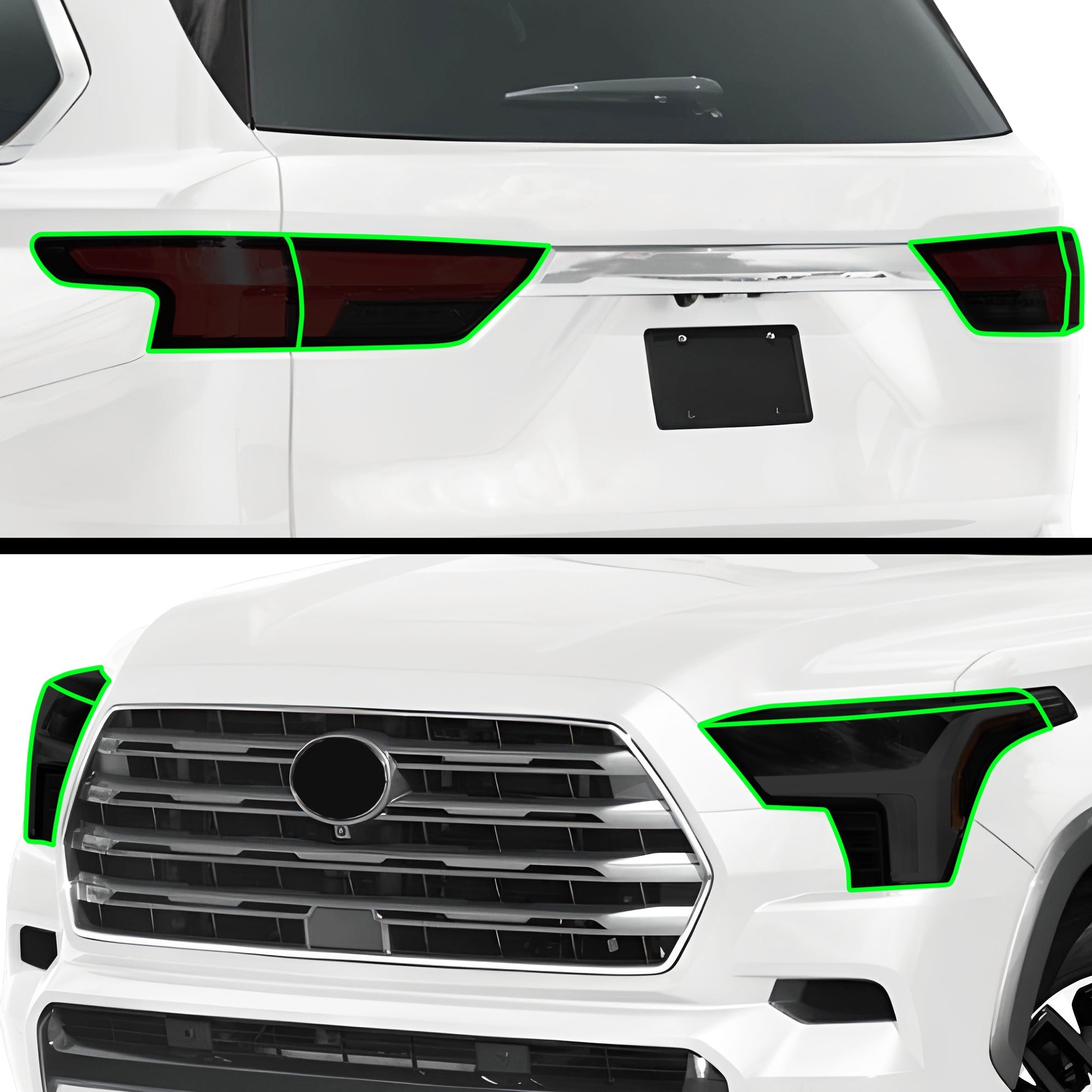 Full Headlight Taillight Precut Smoked PPF Tint Kit Film Overlay Fits Toyota Sequoia 2023-2025