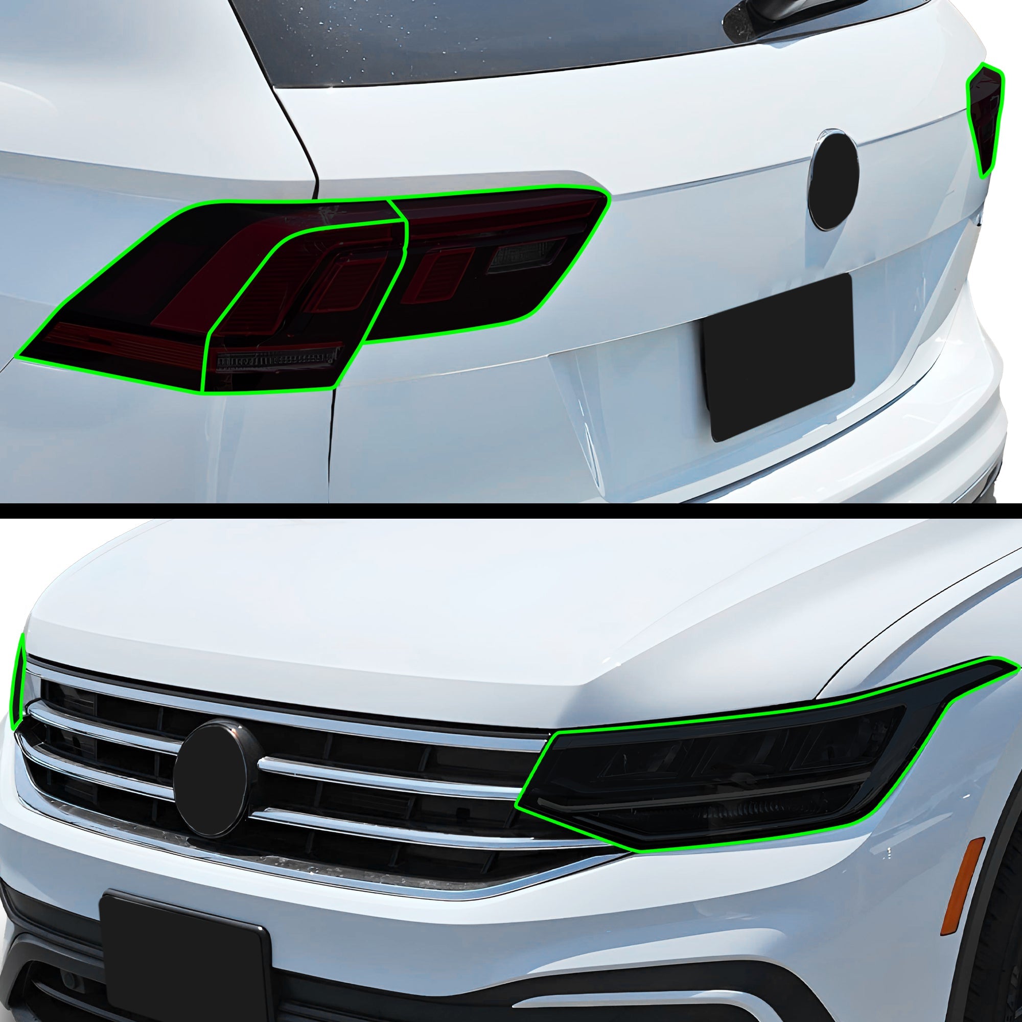 Full Headlight Taillight Precut Smoked PPF Tint Kit Film Overlay Fits Volkswagen Tiguan 2018-2024