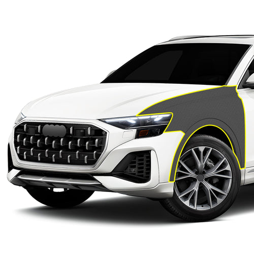 Fits Audi Q8 2023+ Precut Premium Gloss Black Carbon Fiber Fender Paint Protection Film PPF Decal Film Kit Cover