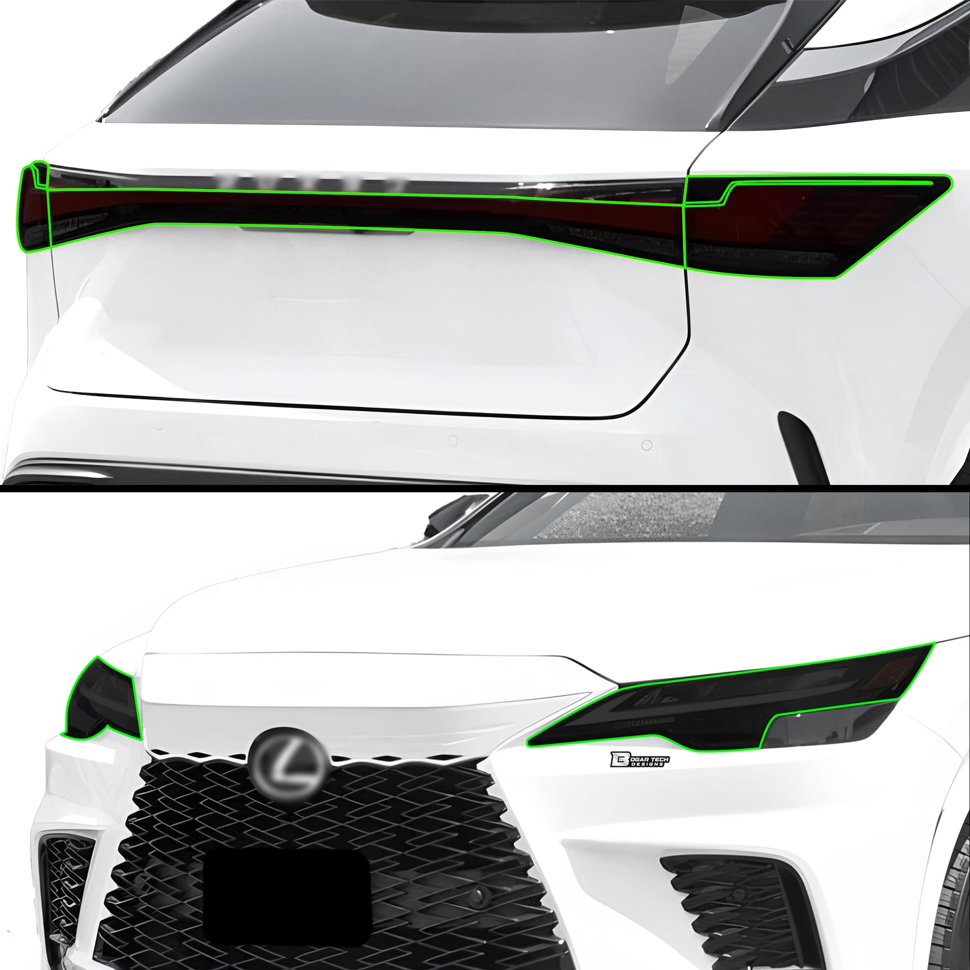 Full Headlight Taillight Precut Smoked PPF Tint Kit Film Overlay Fits Lexus RX 2023-2025
