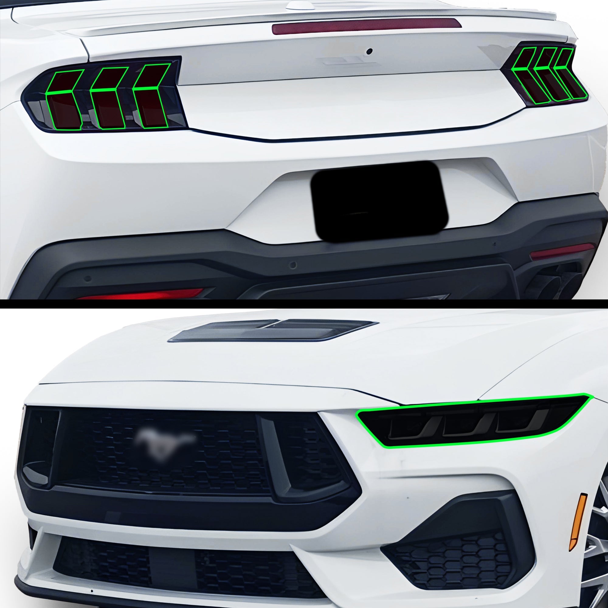 Full Headlight Taillight Precut Smoked PPF Tint Kit Film Overlay Fits Ford Mustang 2024-2025