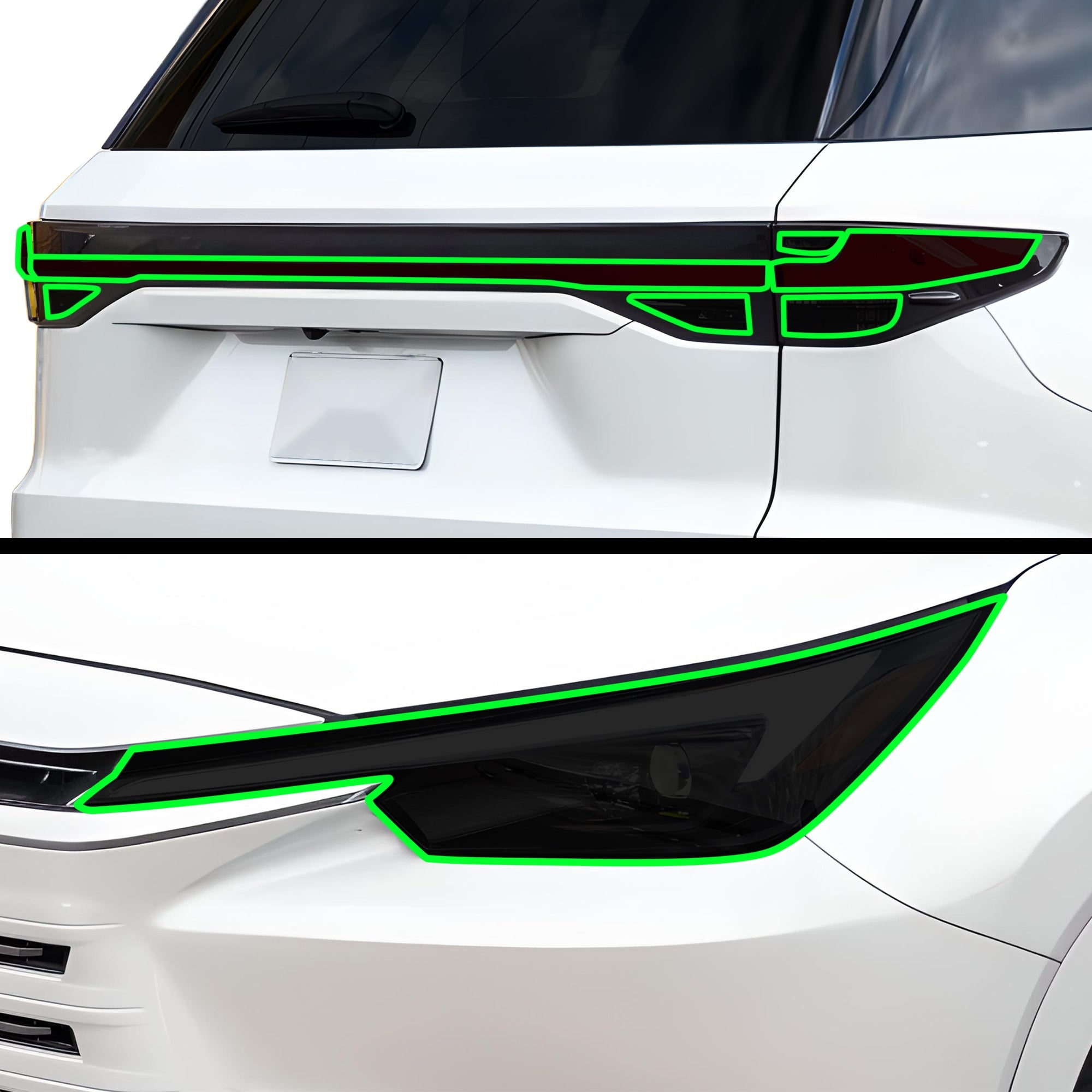 Full Headlight Taillight Precut Smoked PPF Tint Kit Film Overlay Fits Lexus TX 2024-2025