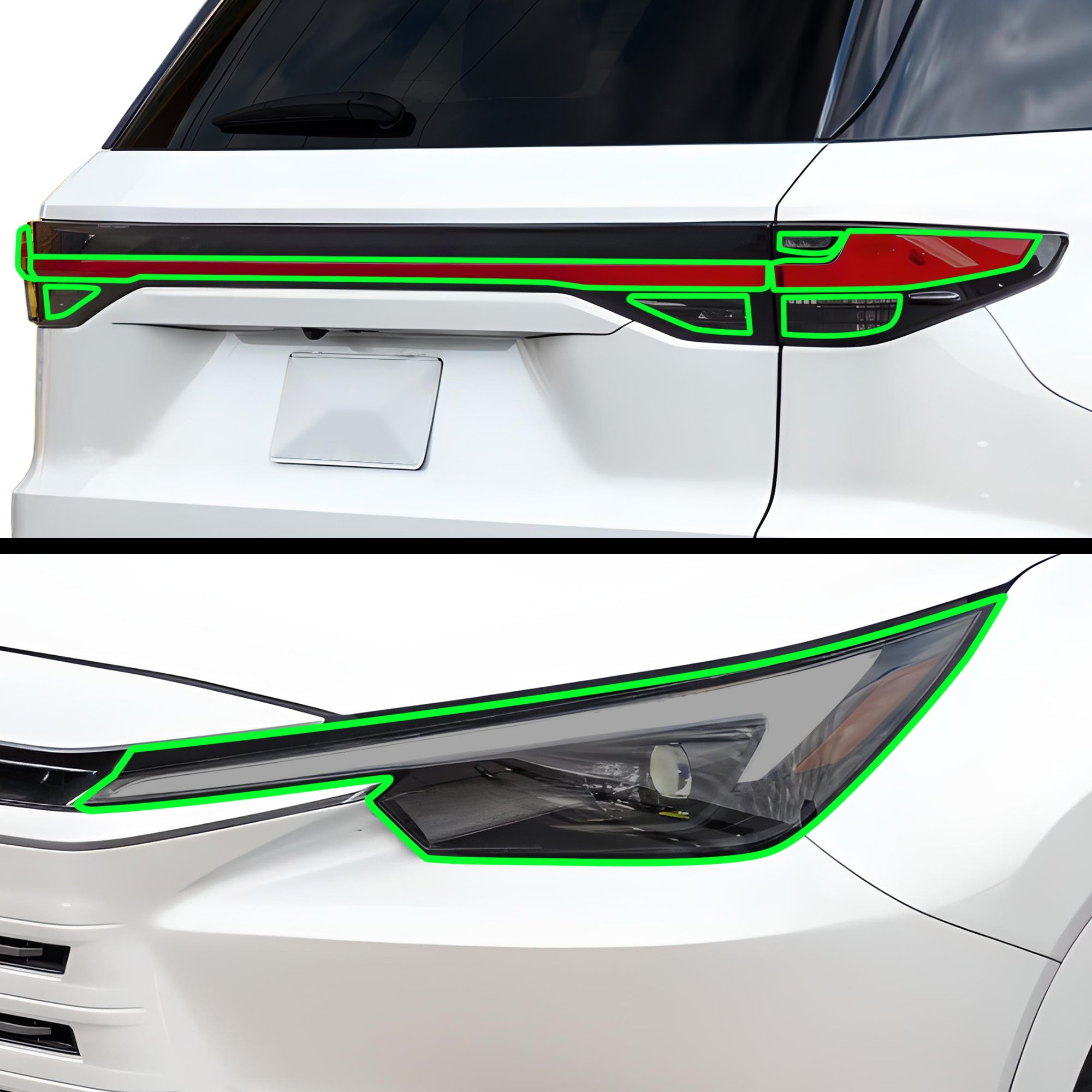 Full Headlight Taillight Precut Smoked PPF Tint Kit Film Overlay Fits Lexus TX 2024-2025