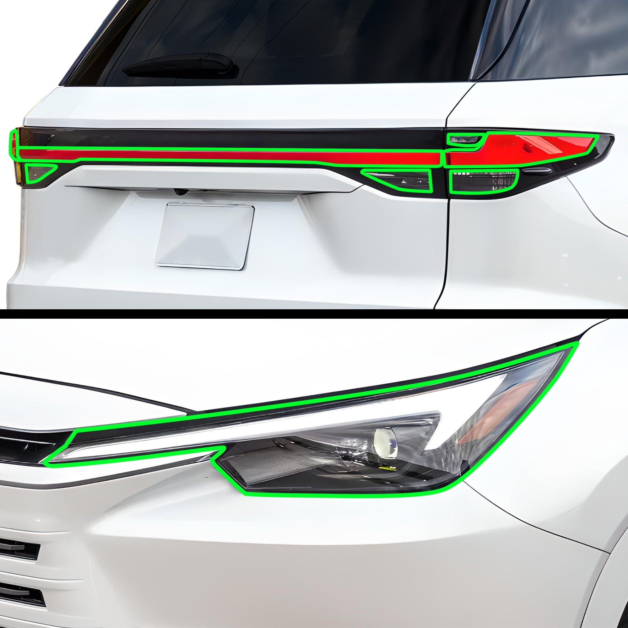 Full Headlight Taillight Precut Smoked PPF Tint Kit Film Overlay Fits Lexus TX 2024-2025