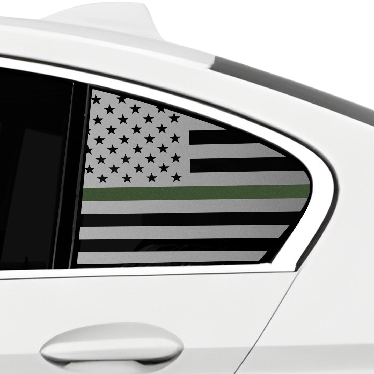 Fits BMW 5 Series 2021-2025Quarter Window American Flag Vinyl Decal Stickers