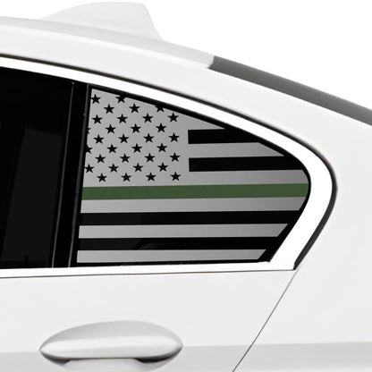 Fits BMW 5 Series 2021-2025Quarter Window American Flag Vinyl Decal Stickers