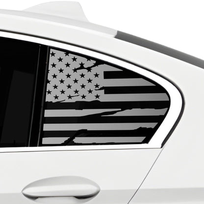 Fits BMW 5 Series 2021-2025Quarter Window American Flag Vinyl Decal Stickers