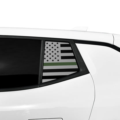 Fits Chevrolet Equinox EV 2024-2025 Quarter Window American Flag Vinyl Decal Stickers