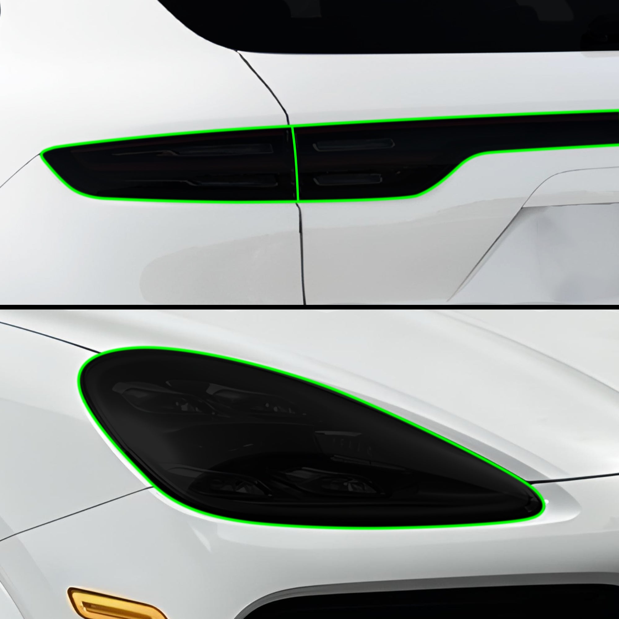 Full Headlight Taillight Precut Smoked PPF Tint Kit Film Overlay Fits Porsche Cayenne 2019-2023