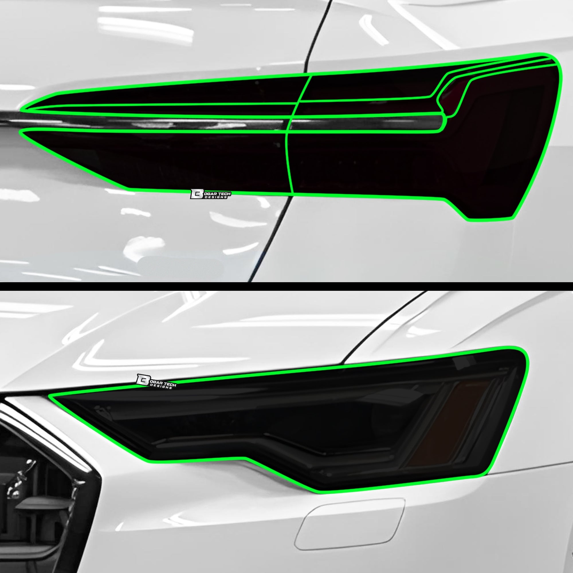 Full Headlight Taillight Precut Smoked PPF Tint Kit Film Overlay Fits Audi A6 S6 2019-2025